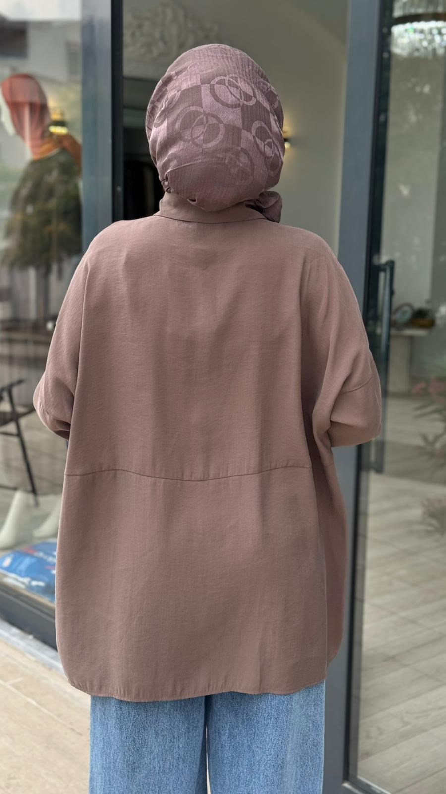 QOOQ Yarasa Kol Gömlek 26ss233