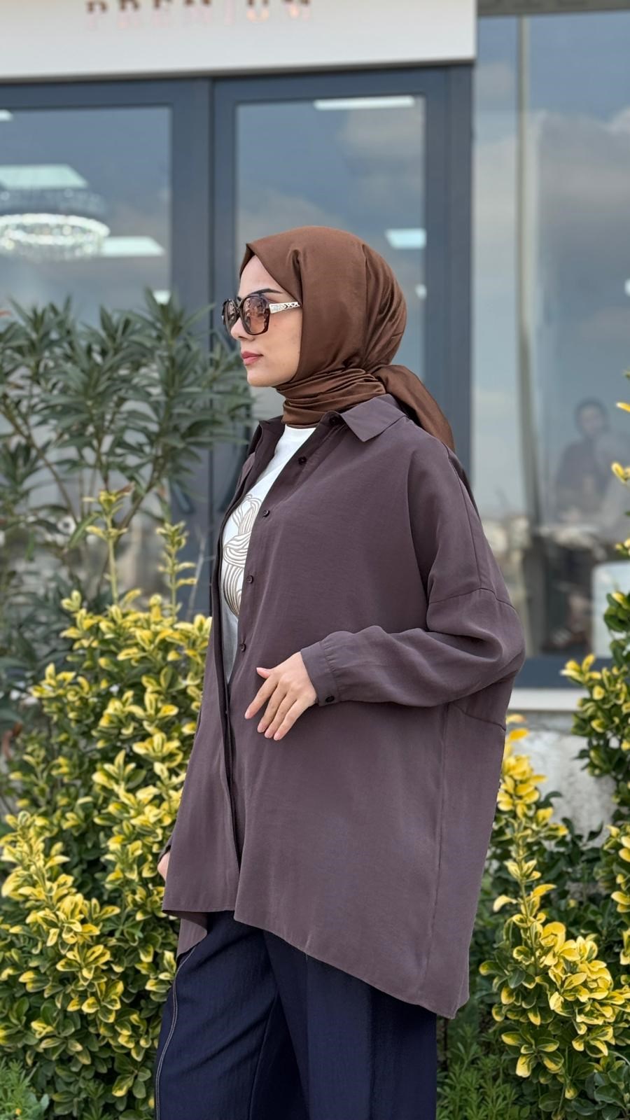 QOOQ Yarasa Kol Gömlek 26ss233