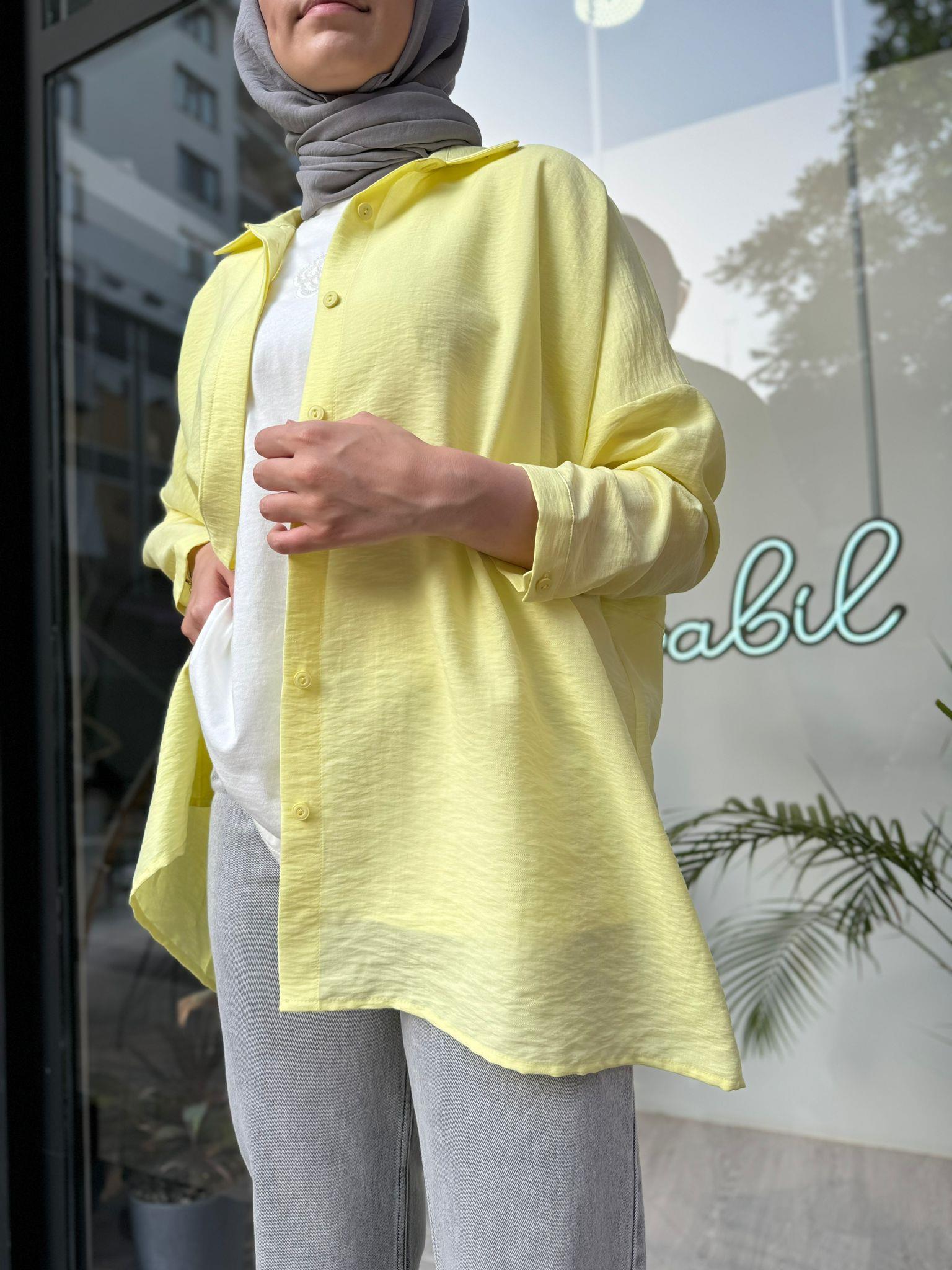 QOOQ Yarasa Kol Gömlek Limon 24ss270