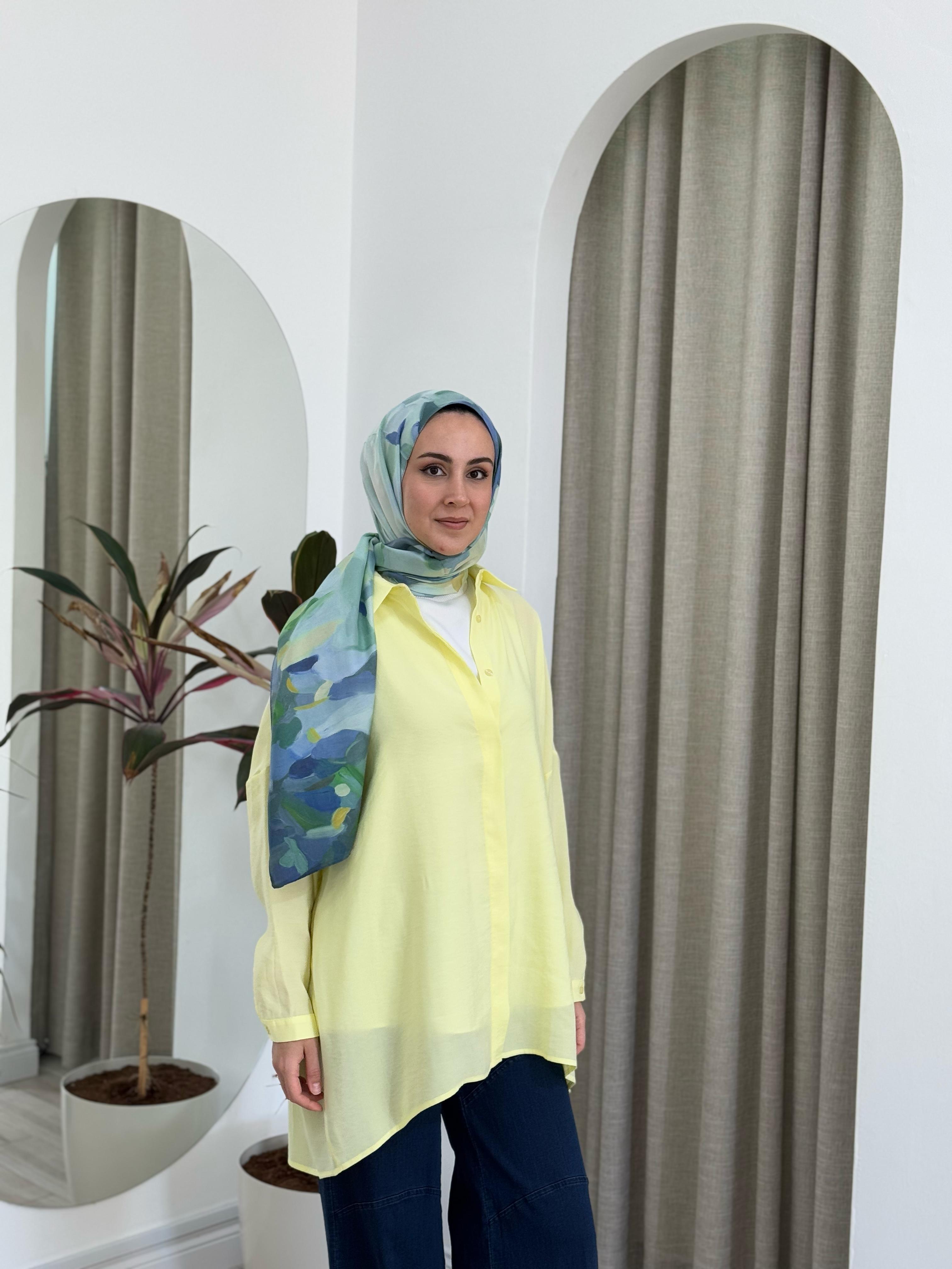 QOOQ Yarasa Kol Gömlek Limon 25ss231
