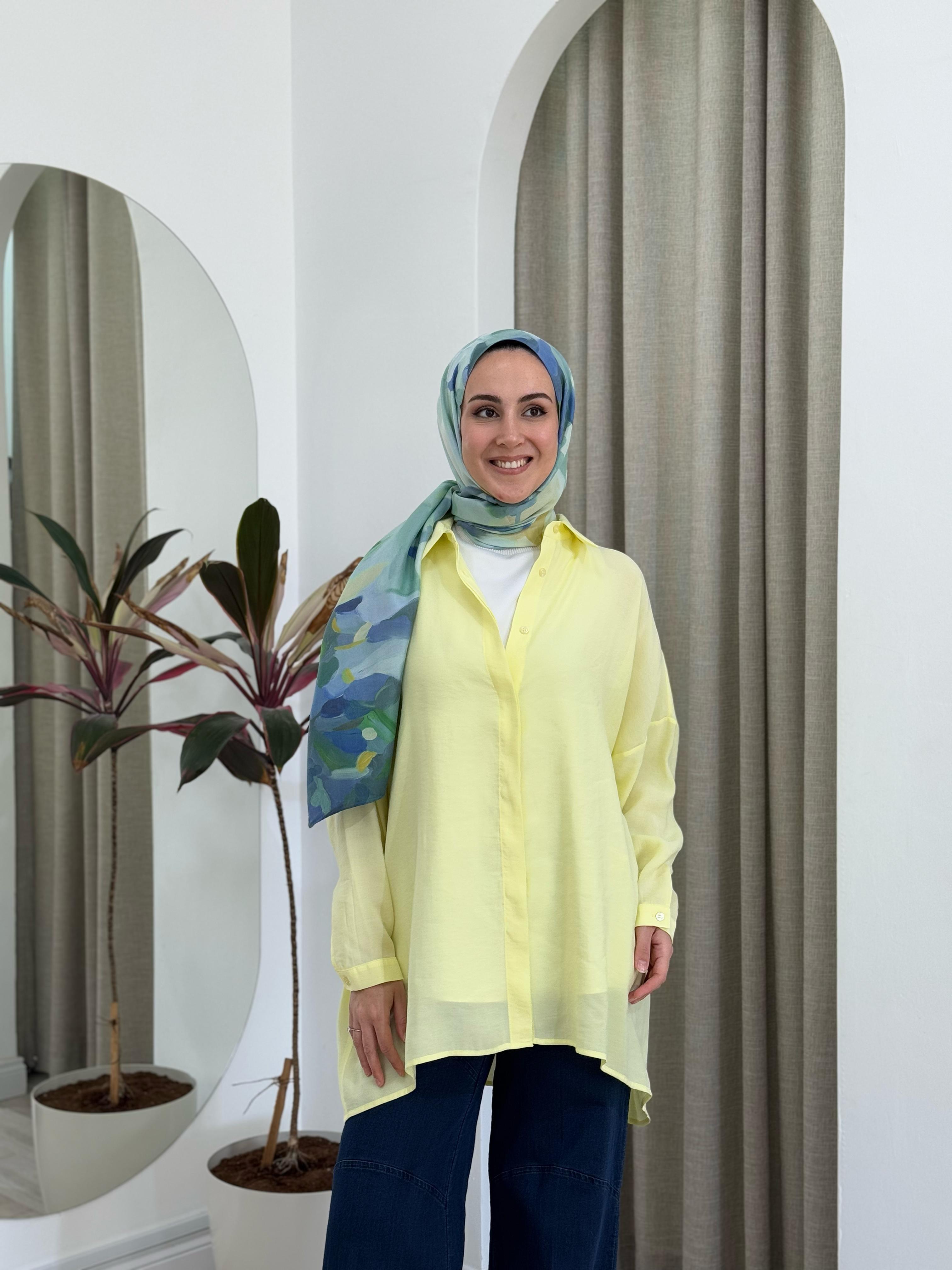QOOQ Yarasa Kol Gömlek Limon 25ss231