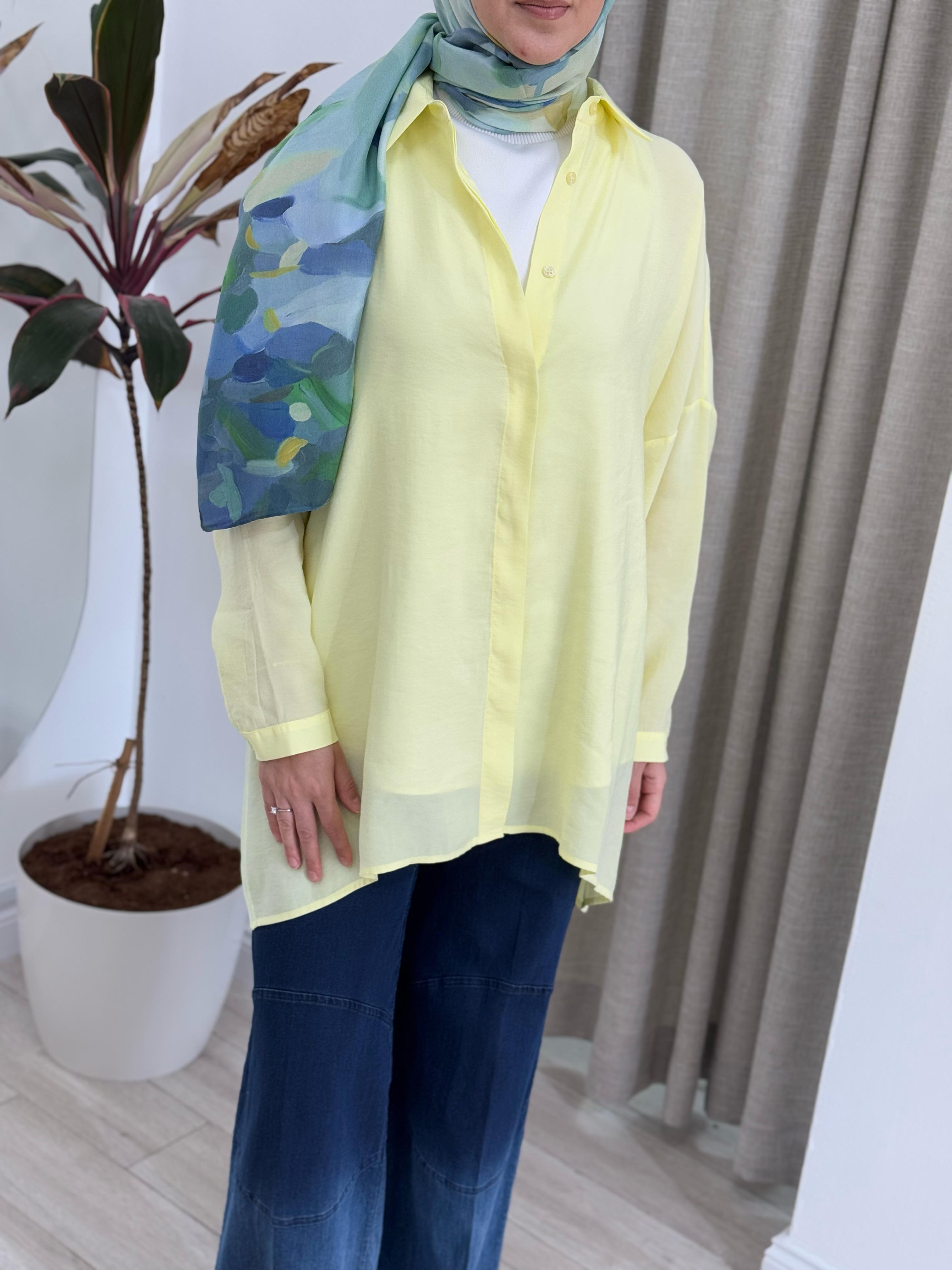 QOOQ Yarasa Kol Gömlek Limon 25ss231