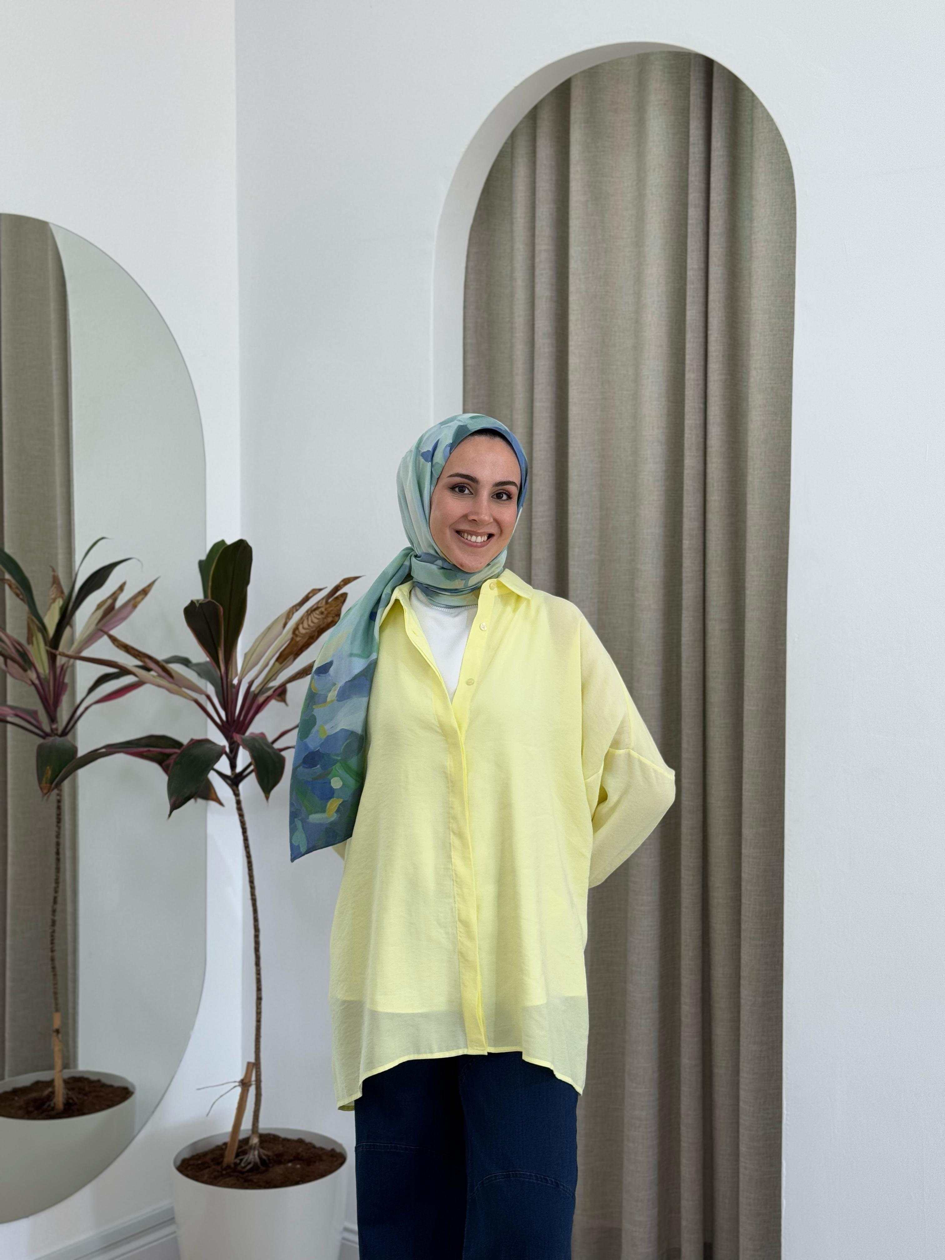 QOOQ Yarasa Kol Gömlek Limon 25ss231