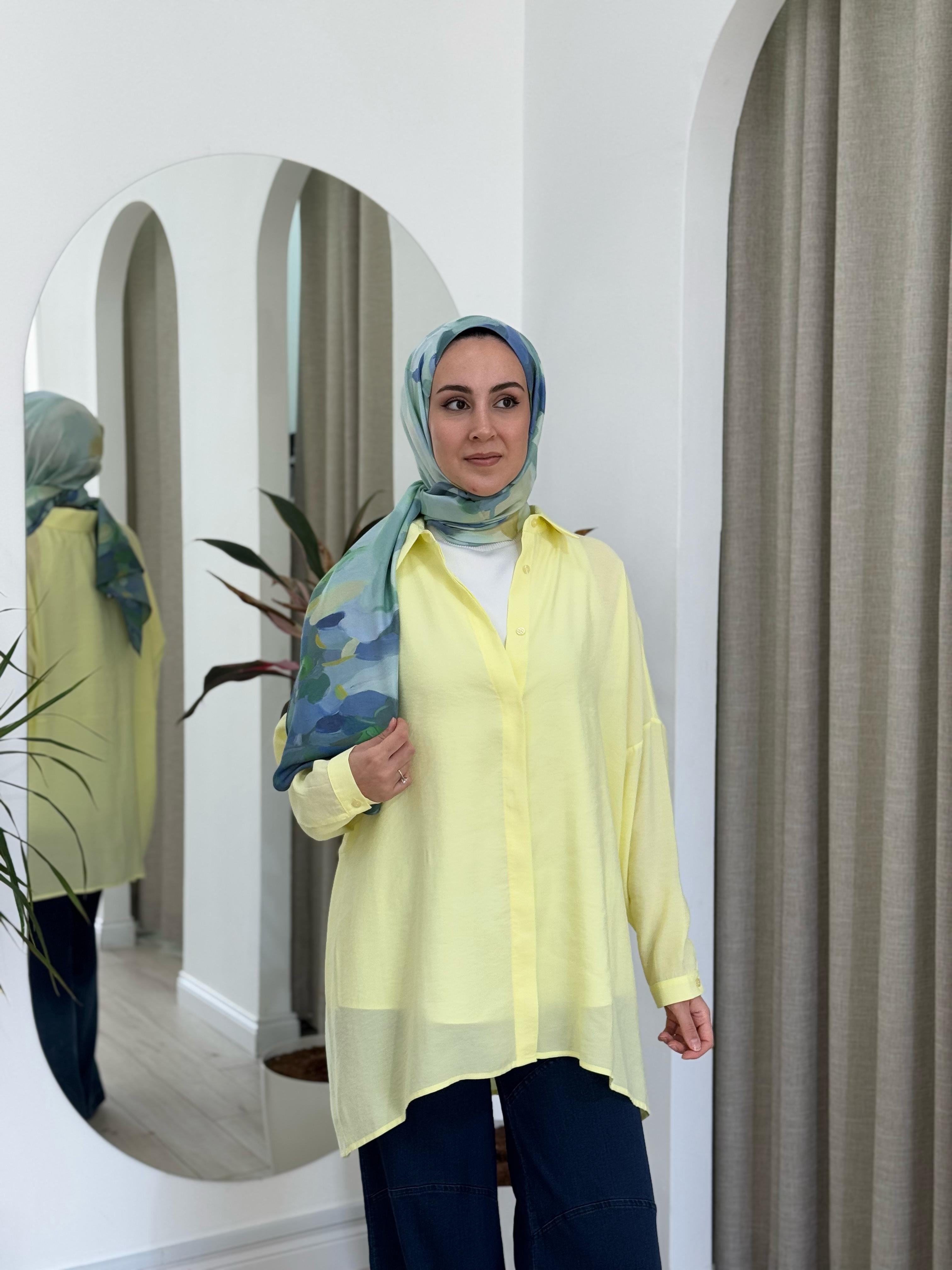 QOOQ Yarasa Kol Gömlek Limon 25ss231