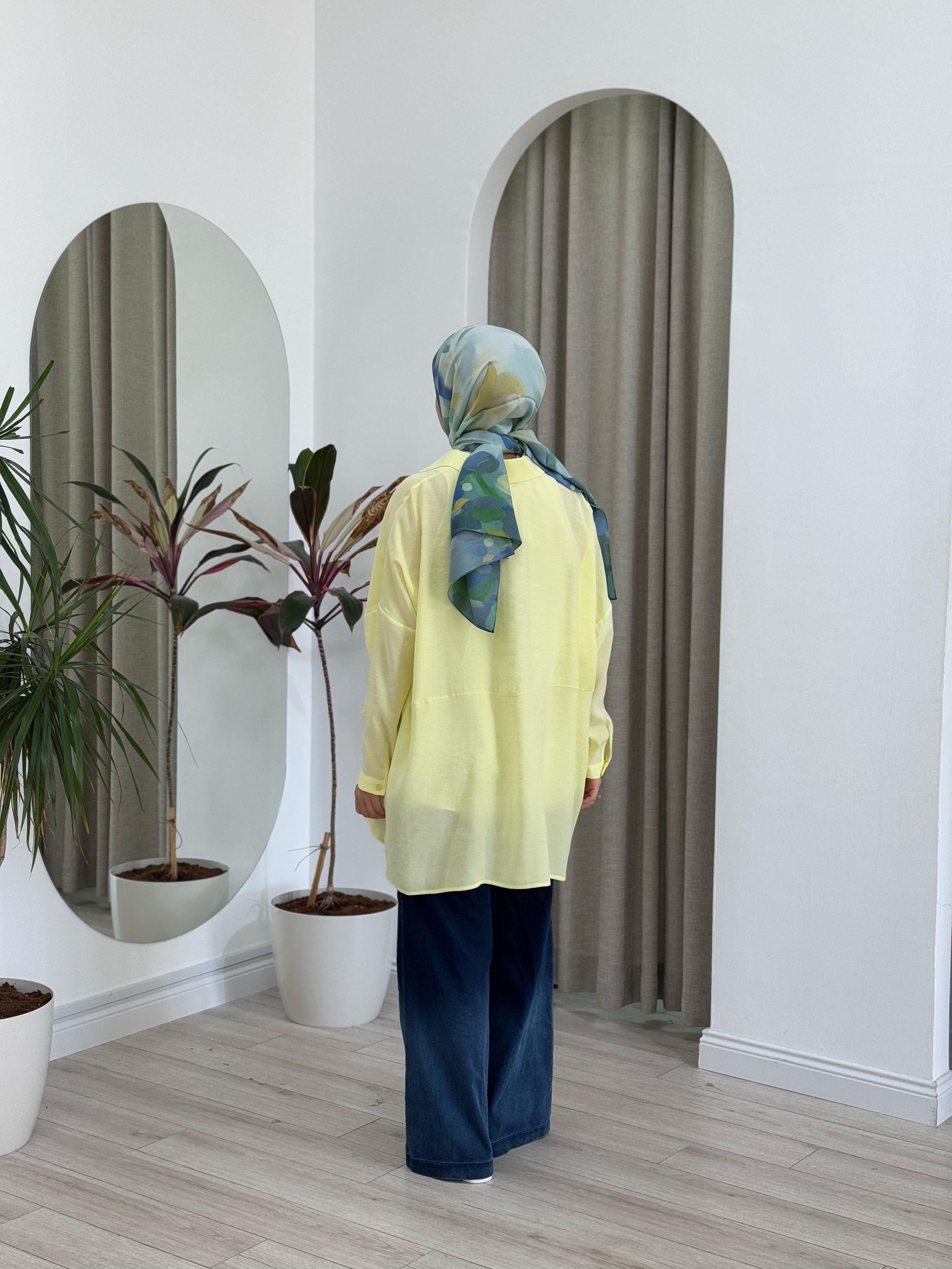QOOQ Yarasa Kol Gömlek Limon 25ss231