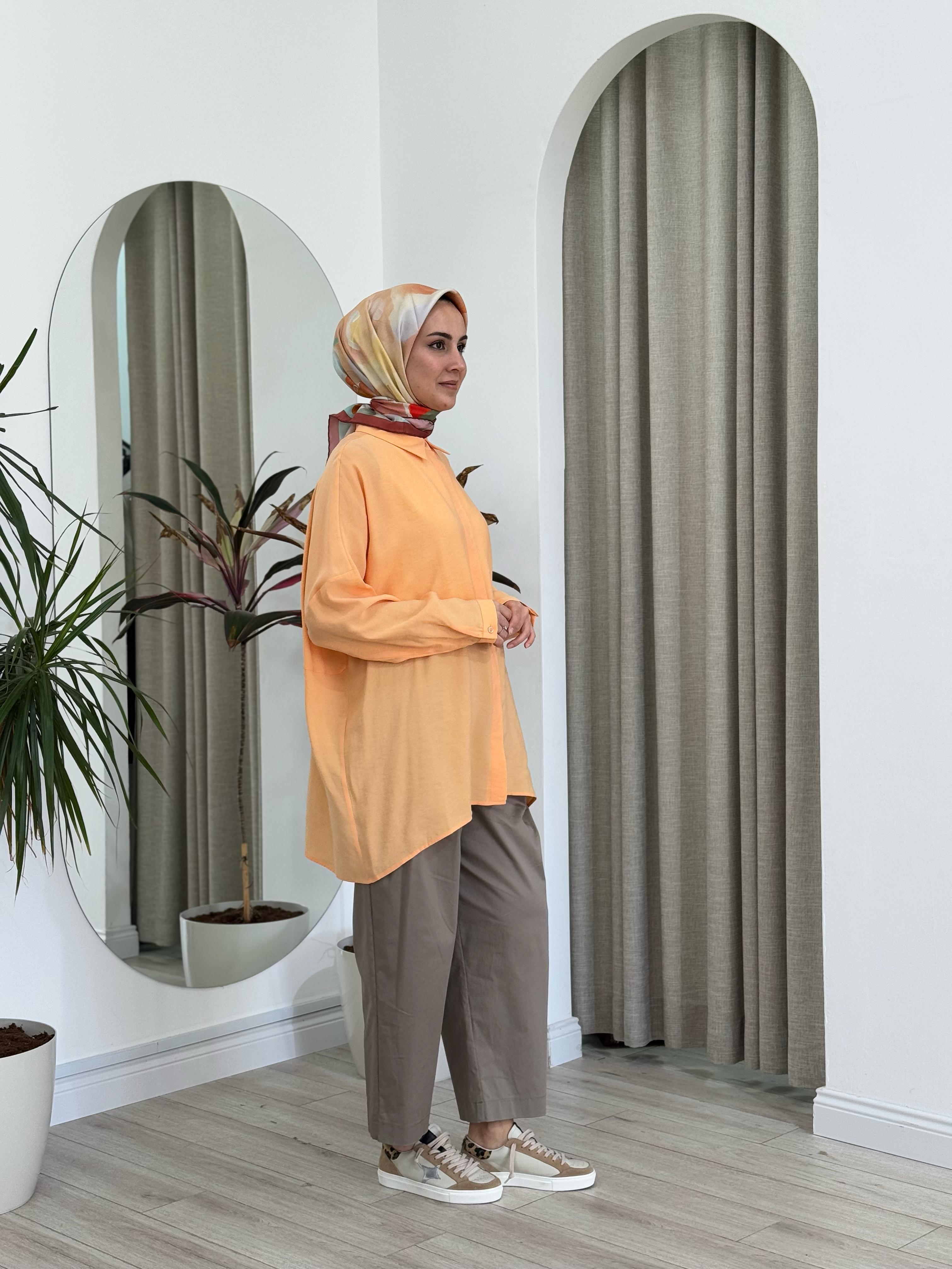 QOOQ Yarasa Kol Gömlek Somon 25ss231