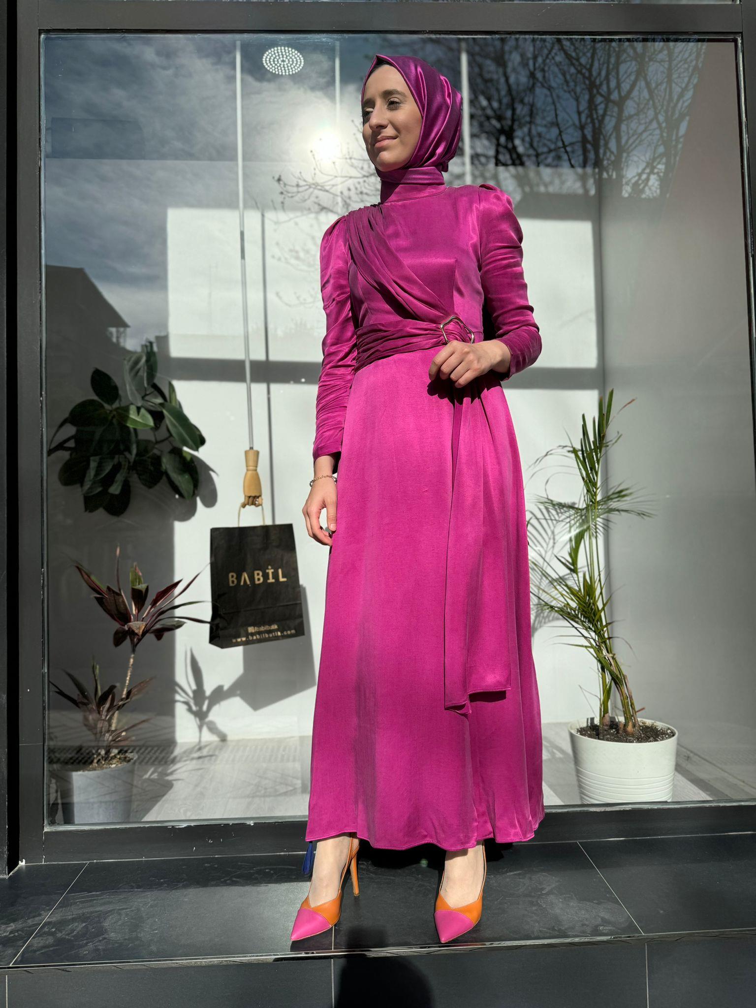 Senna Kendra Dress Fuşya sd241041030041