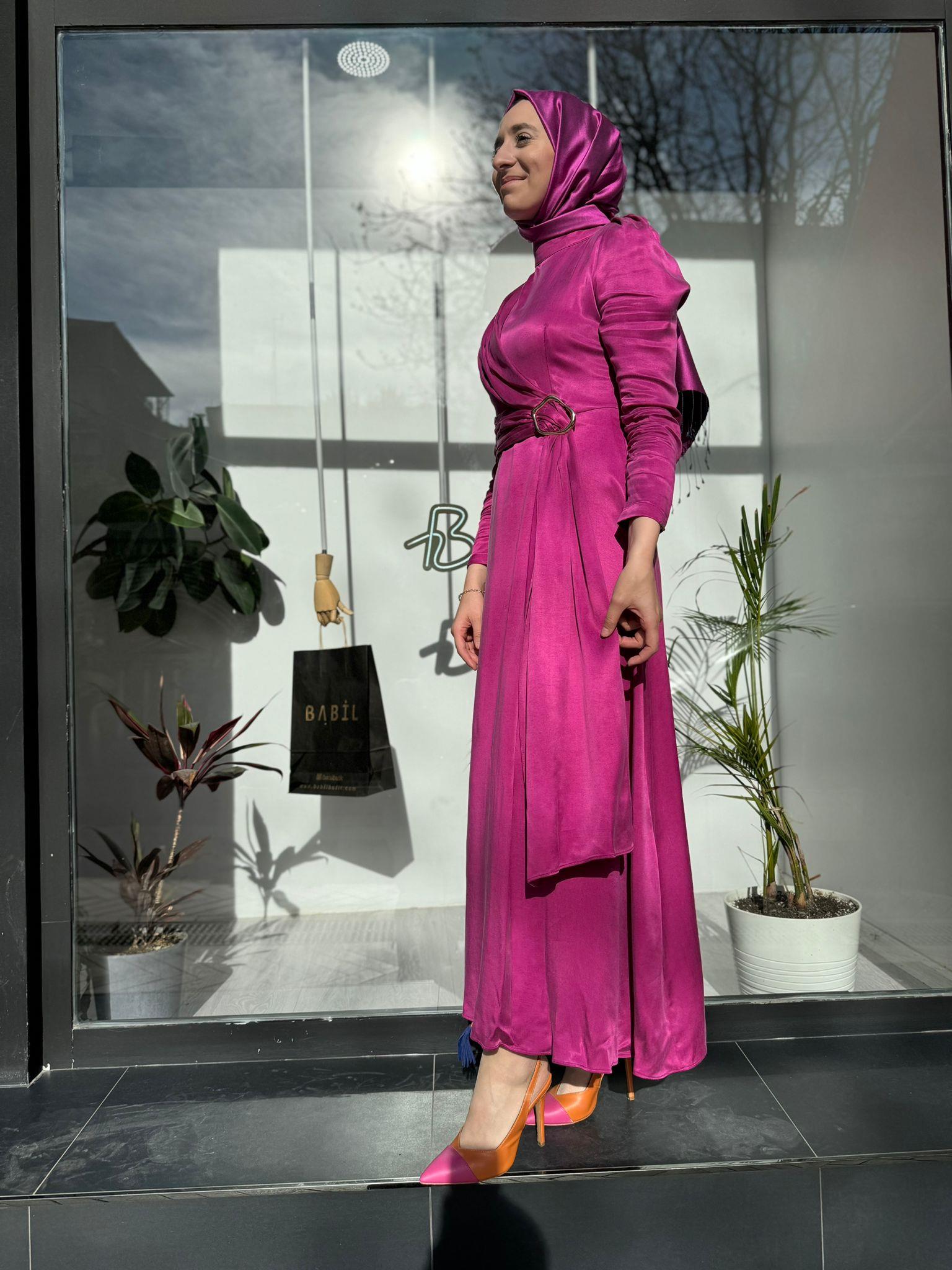Senna Kendra Dress Fuşya sd241041030041