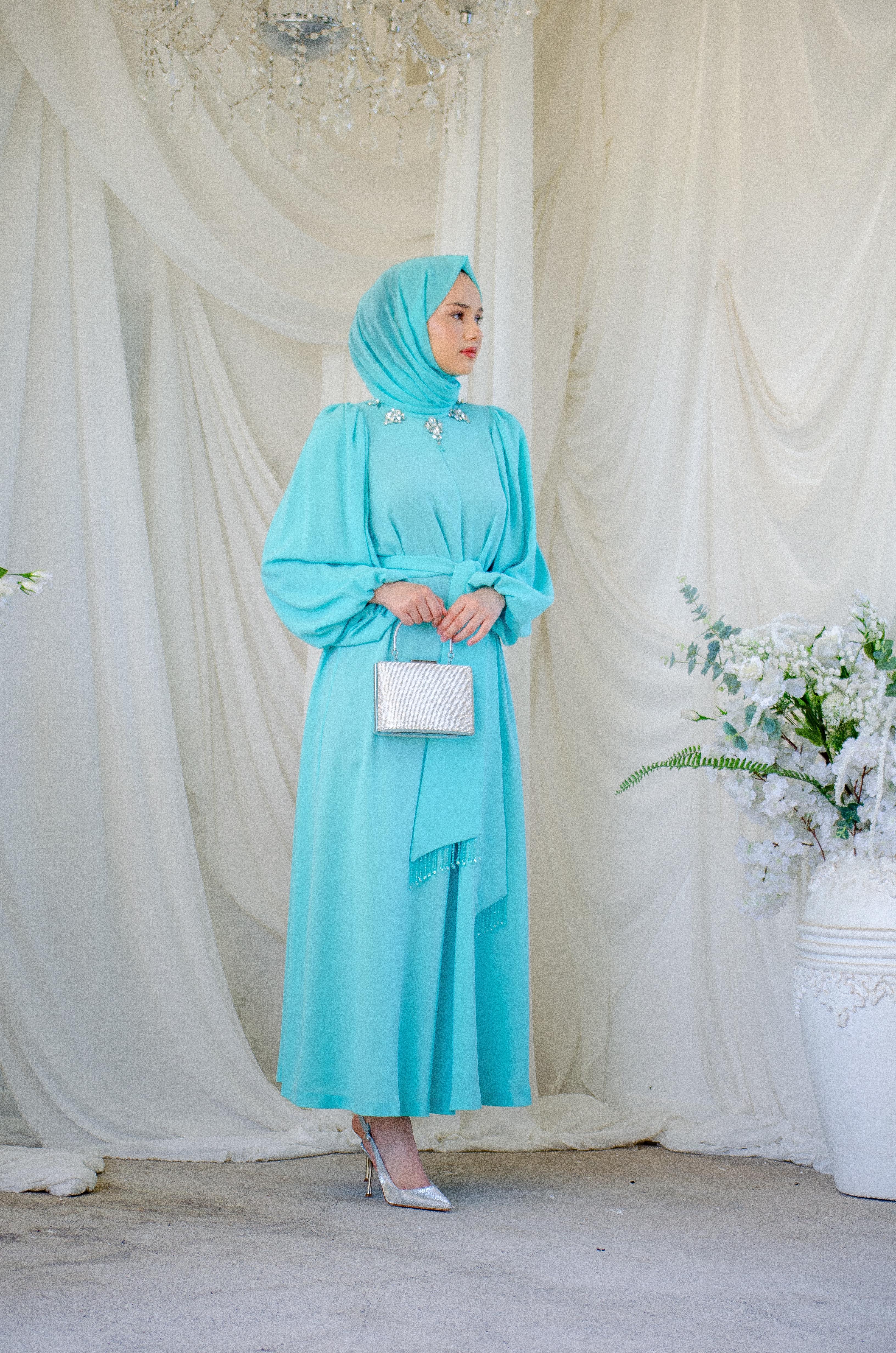 Senna Laura Dress Aqua sd241041030106