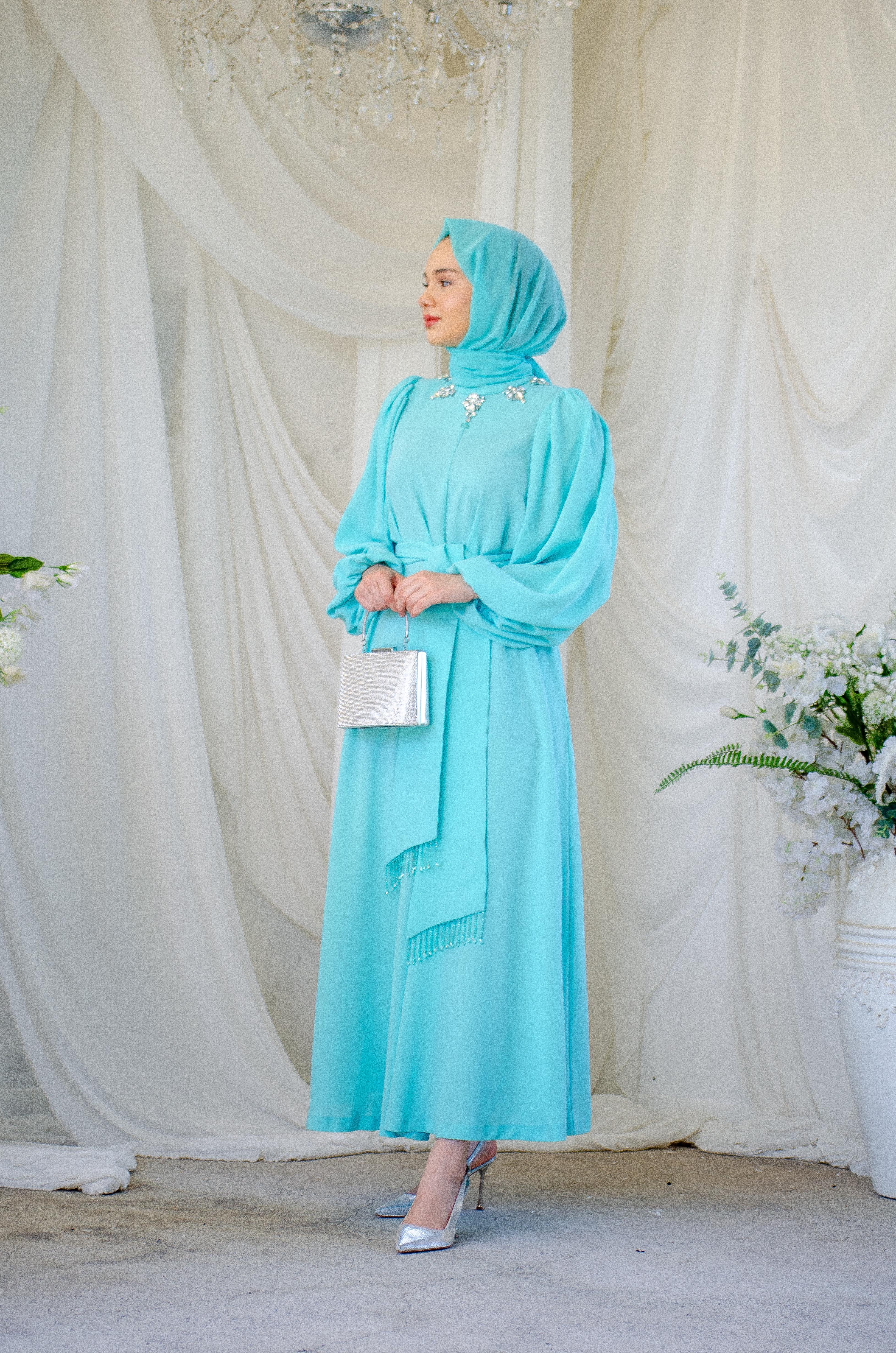 Senna Laura Dress Aqua sd241041030106