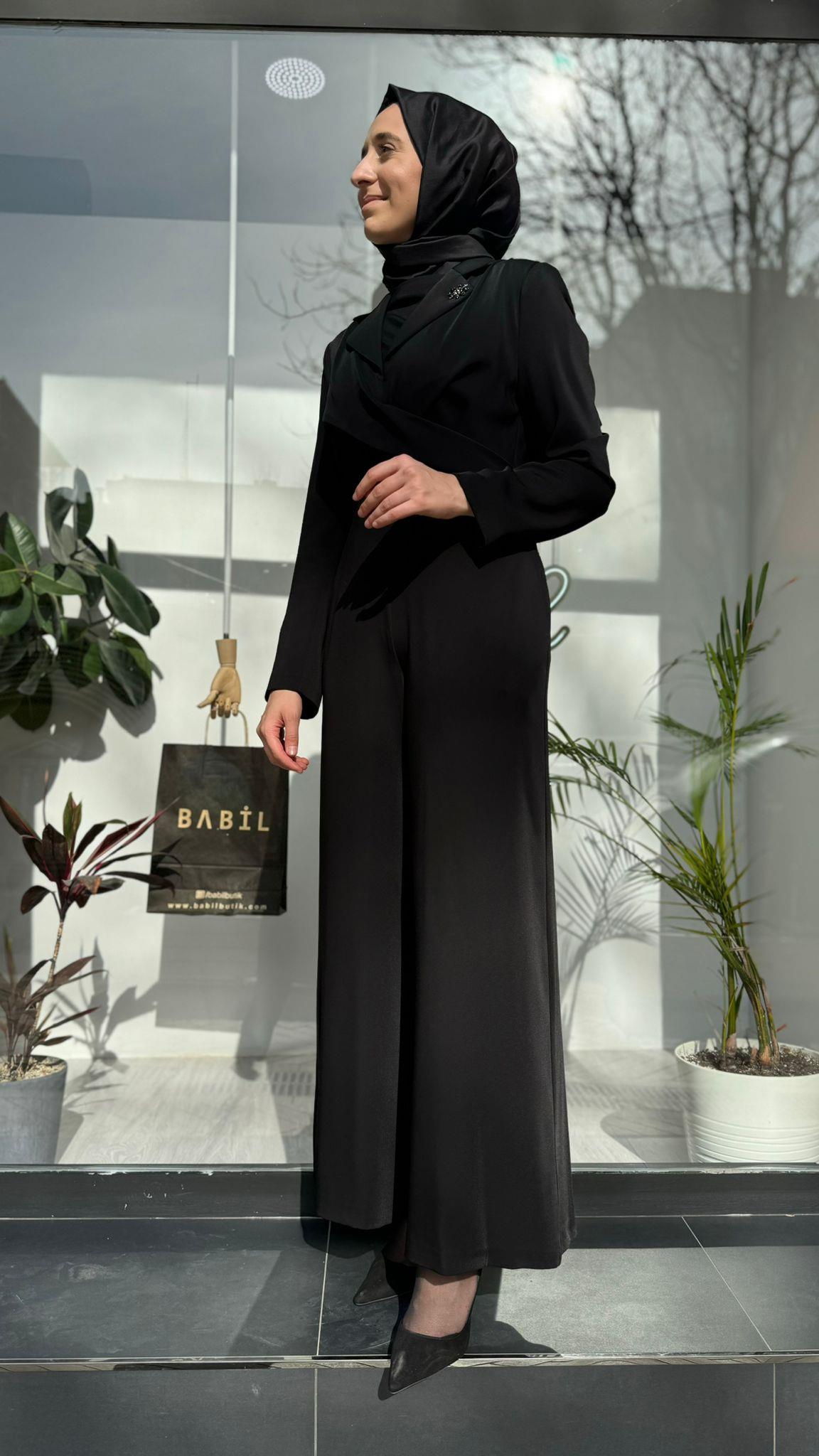 Senna Lolai Jumpsuit Tulum Siyah sd241041032001