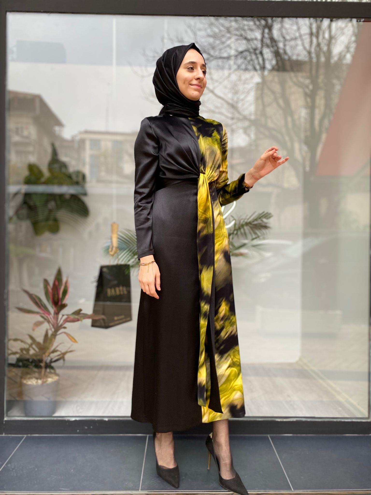 Senna Umberta Elbise Sarı sd241041030075