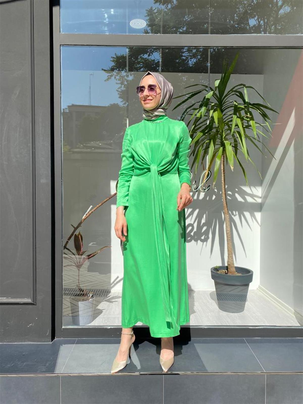 Senna Yeşil Inpeza Abaya 3053S23