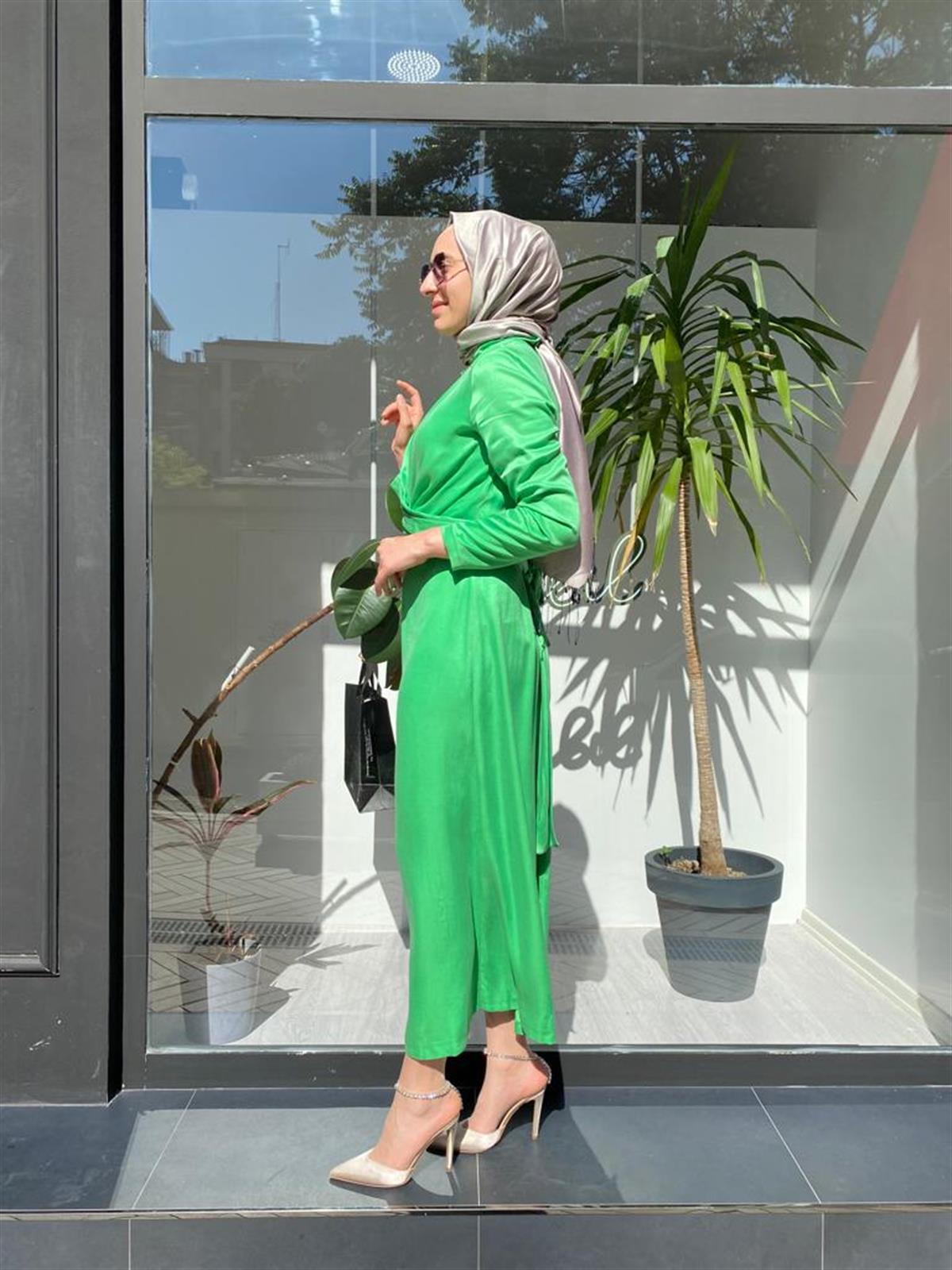 Senna Yeşil Inpeza Abaya 3053S23