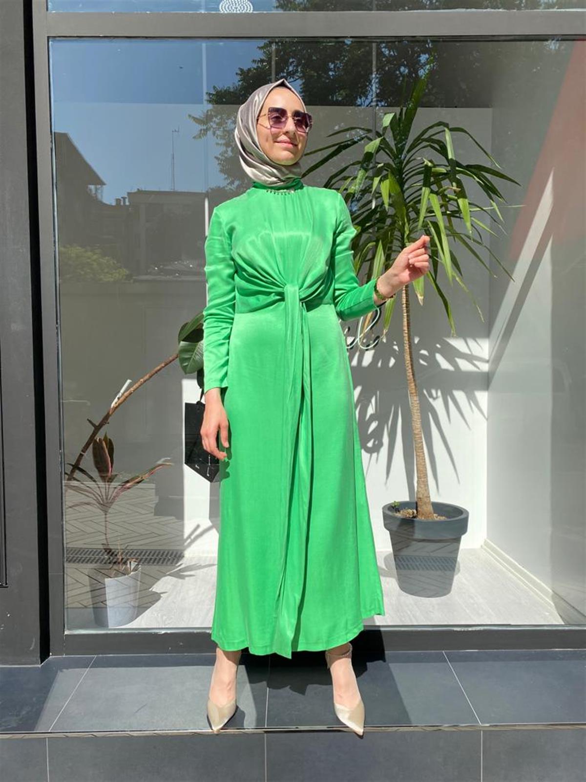 Senna Yeşil Inpeza Abaya 3053S23