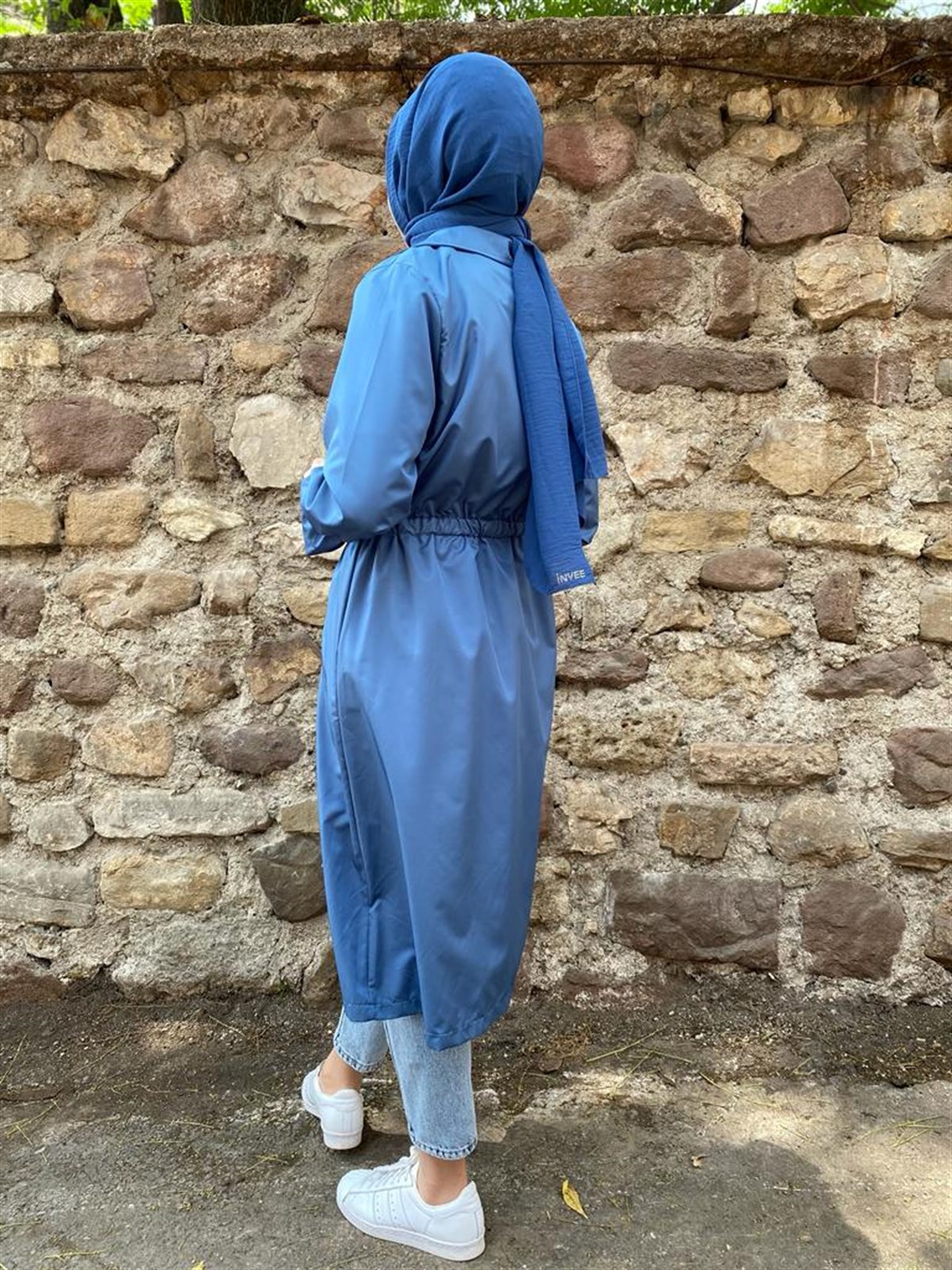 Touche Beli Lastikli Trençkot İndigo 22Y9R018