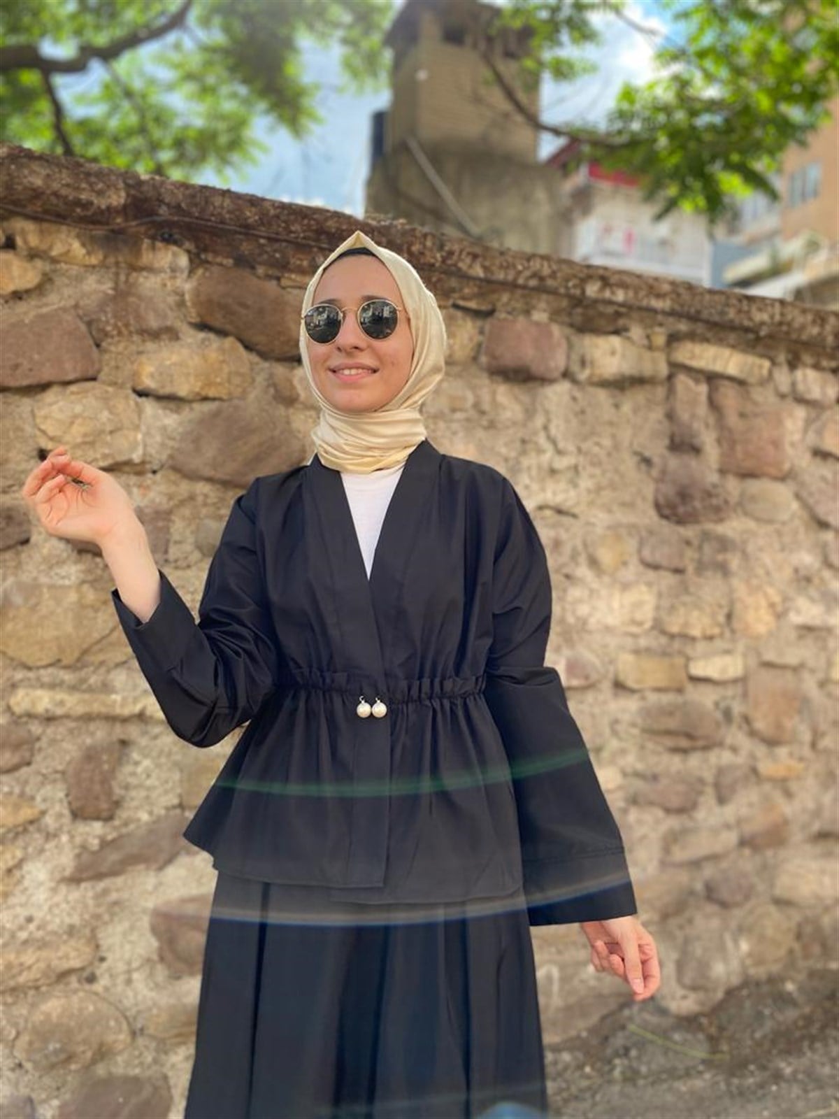 Touche İnci Düğmeli Ceket Siyah 22Y1X030
