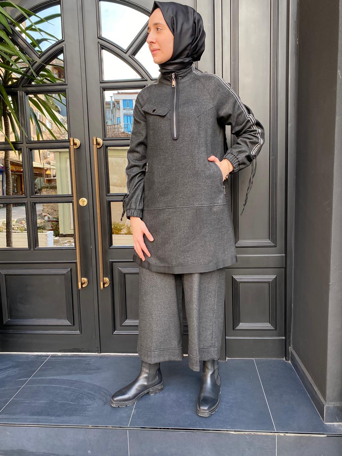 Unique Yün Tunik Antrasit UW233502