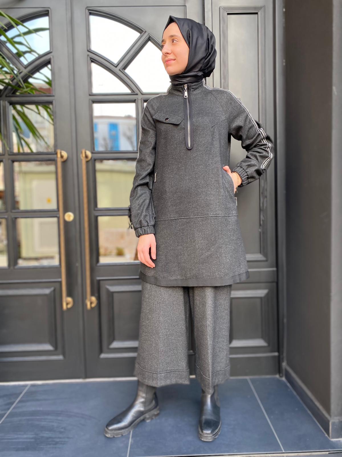 Unique Yün Tunik Antrasit UW233502