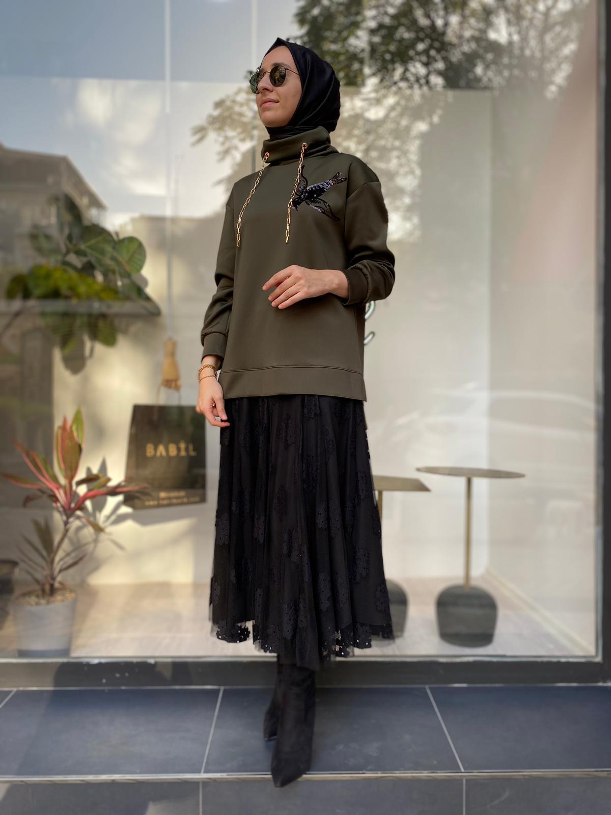 Venöve Barbara Sweat Haki 24fwswe0018