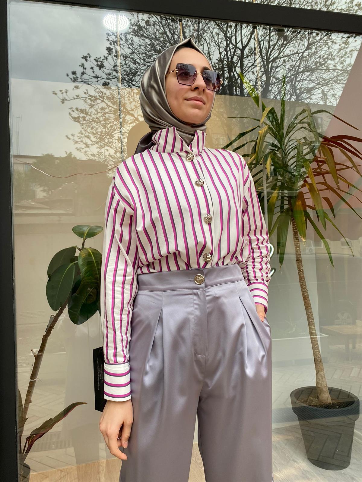 Venöve Cep Detaylı Gri Pantolon 23SSPNT0040
