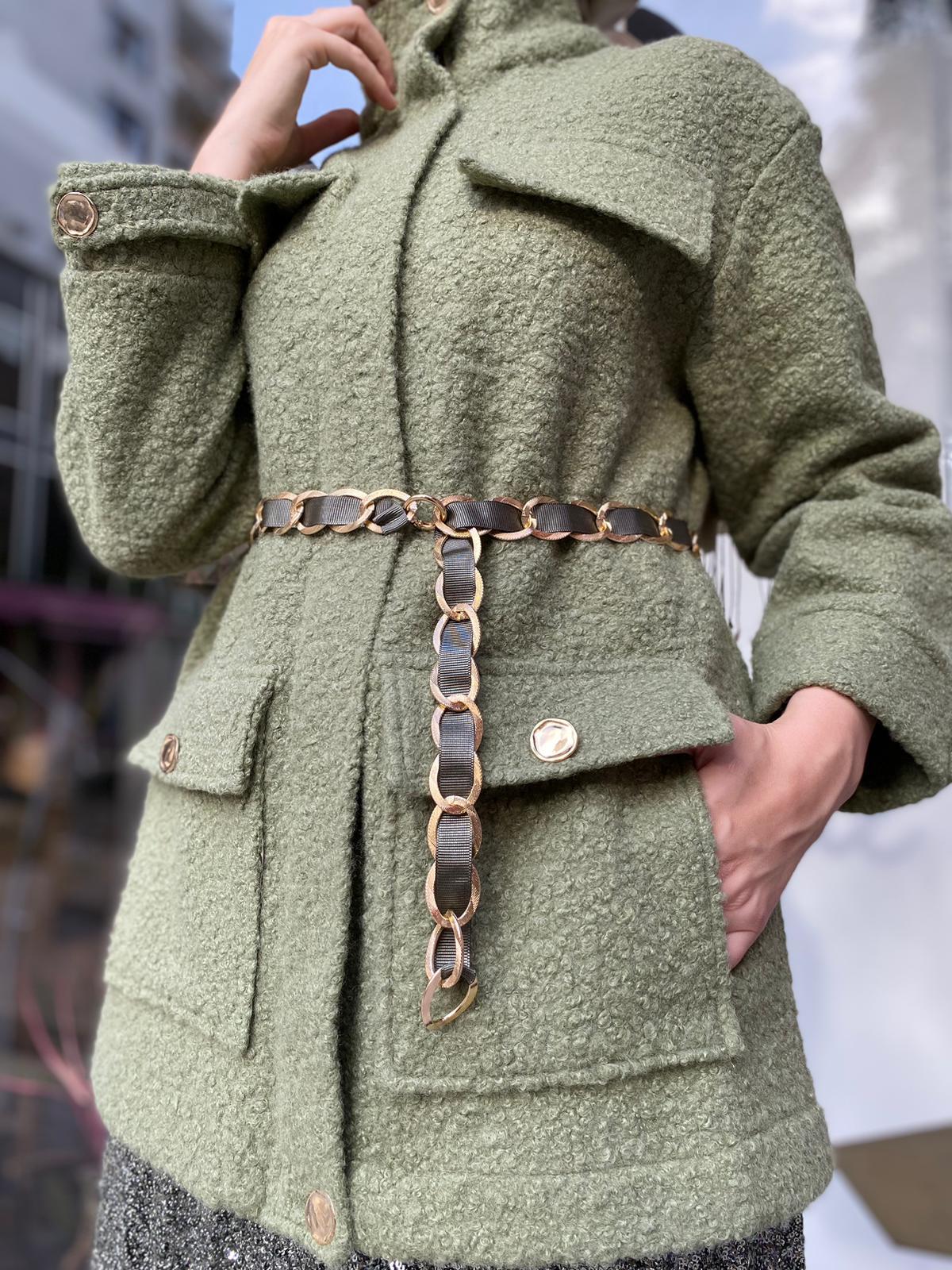 Venöve Chain Ceket Haki 24FWCEK0026