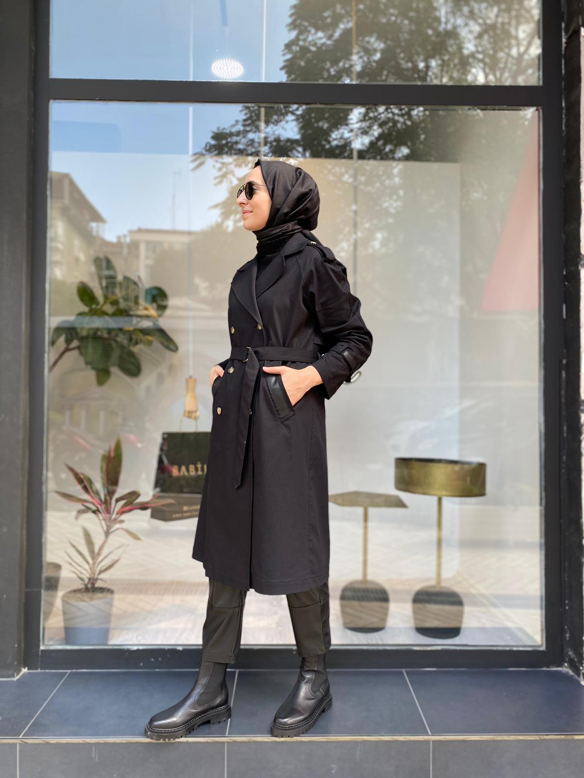 Venöve Eliza Trençkot Siyah 24fwtrn0002