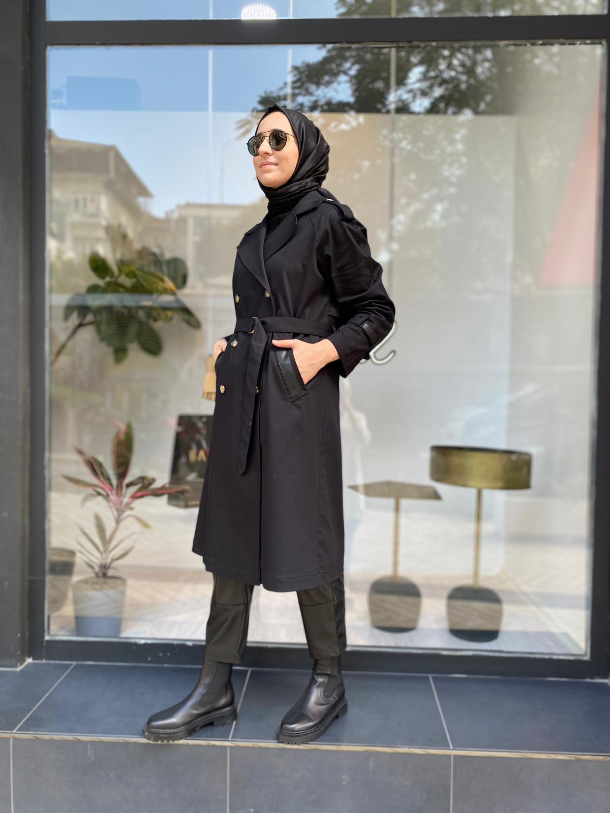 Venöve Eliza Trençkot Siyah 24fwtrn0002