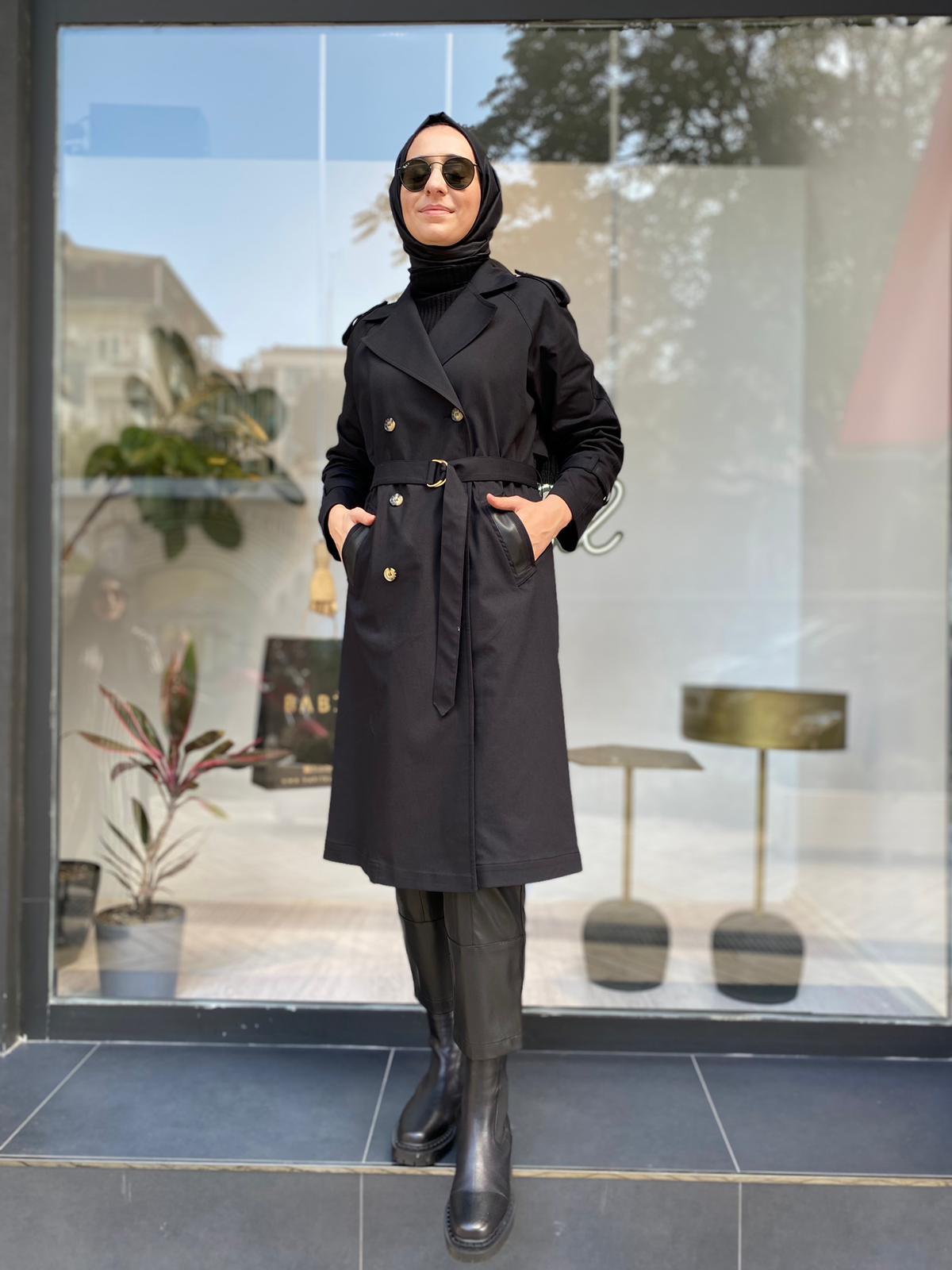 Venöve Eliza Trençkot Siyah 24fwtrn0002