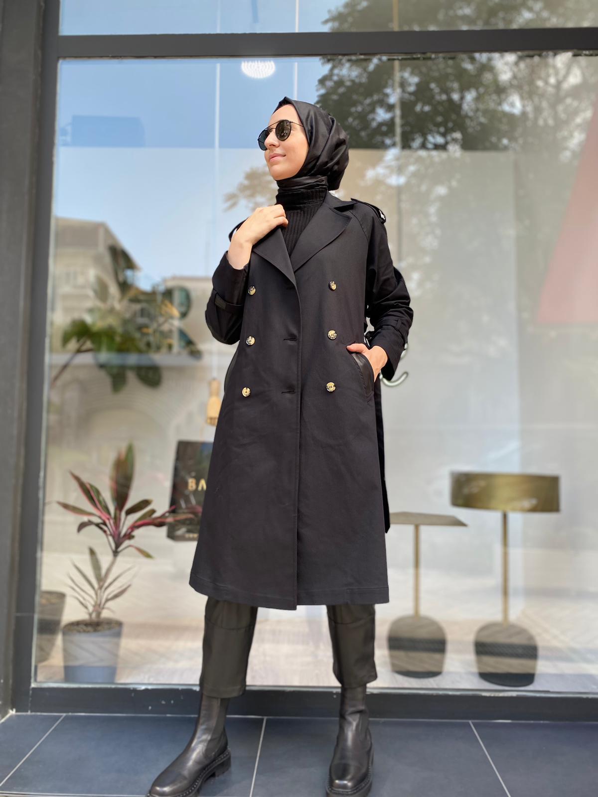 Venöve Eliza Trençkot Siyah 24fwtrn0002