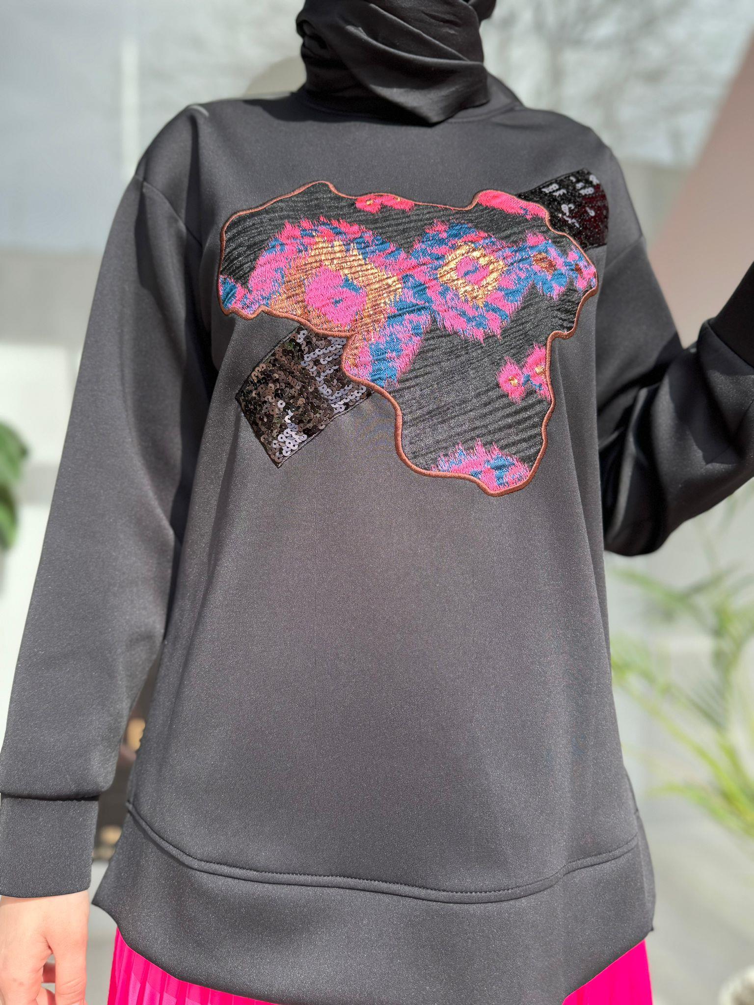 Venöve Embroidery Sweat Siyah 24ssswe0001