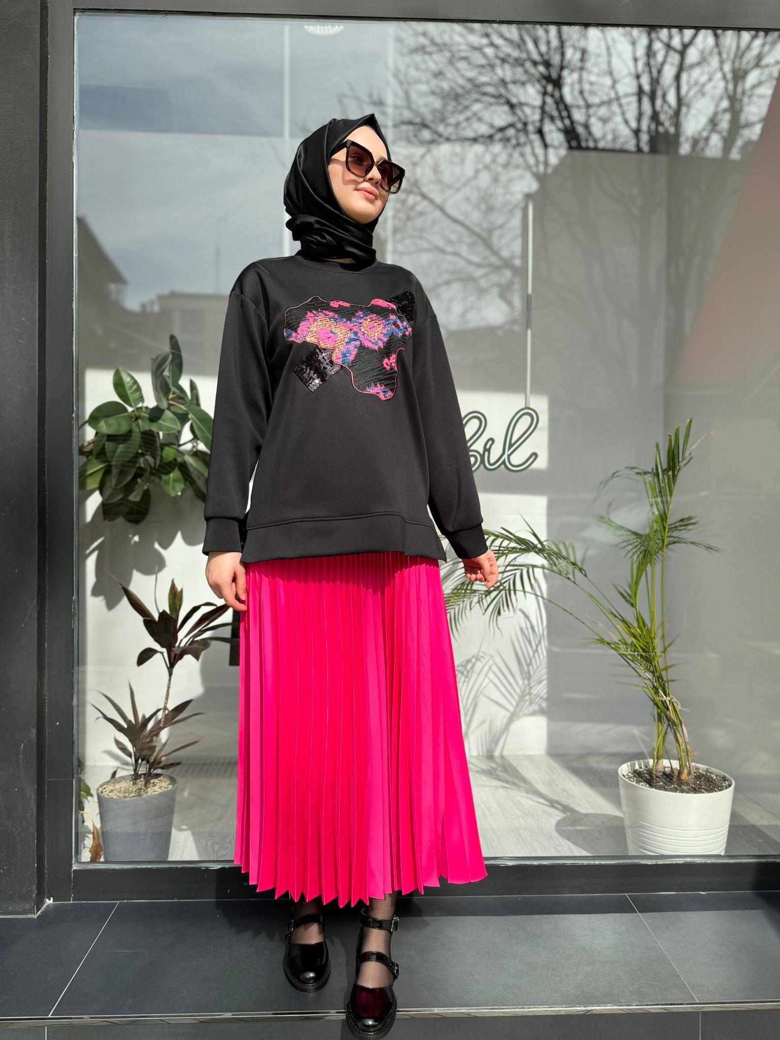 Venöve Embroidery Sweat Siyah 24ssswe0001