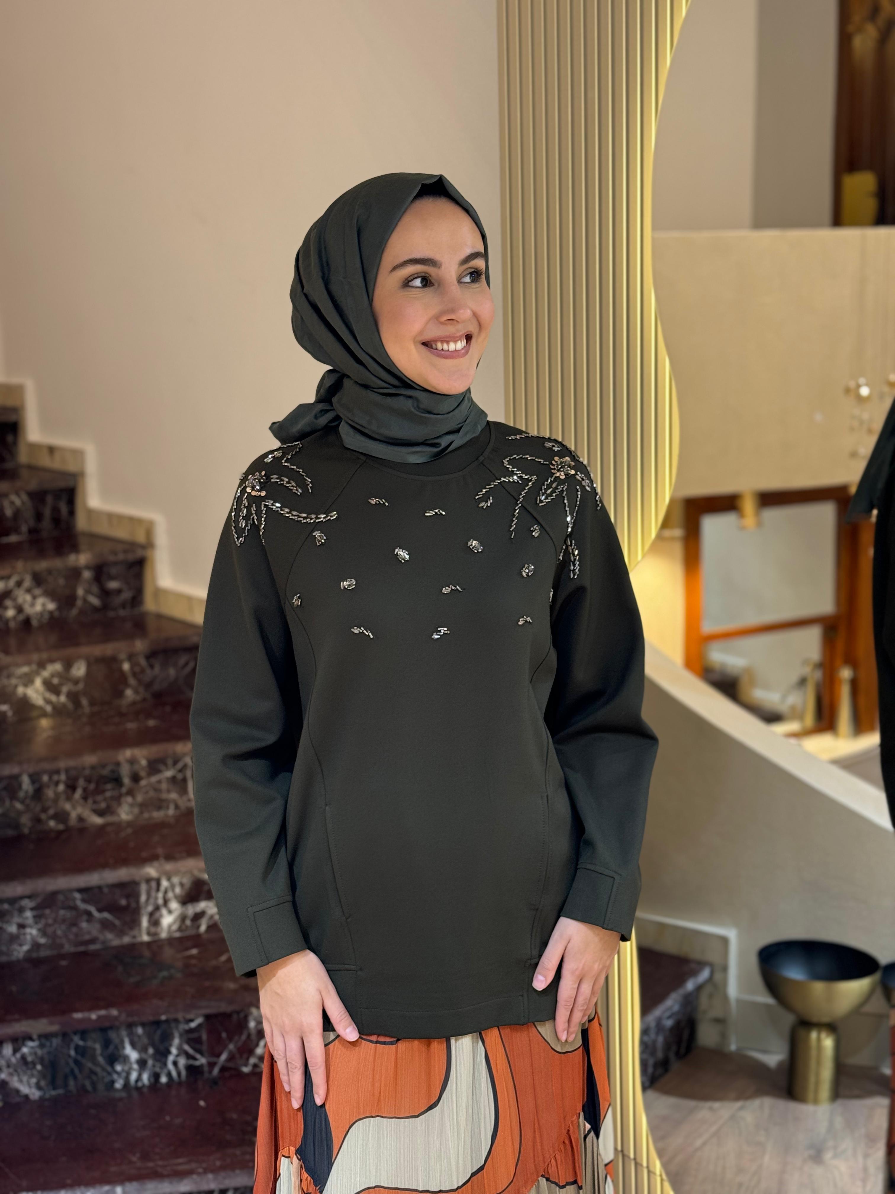 Venöve Haki Virral Sweat 25fwswe0006
