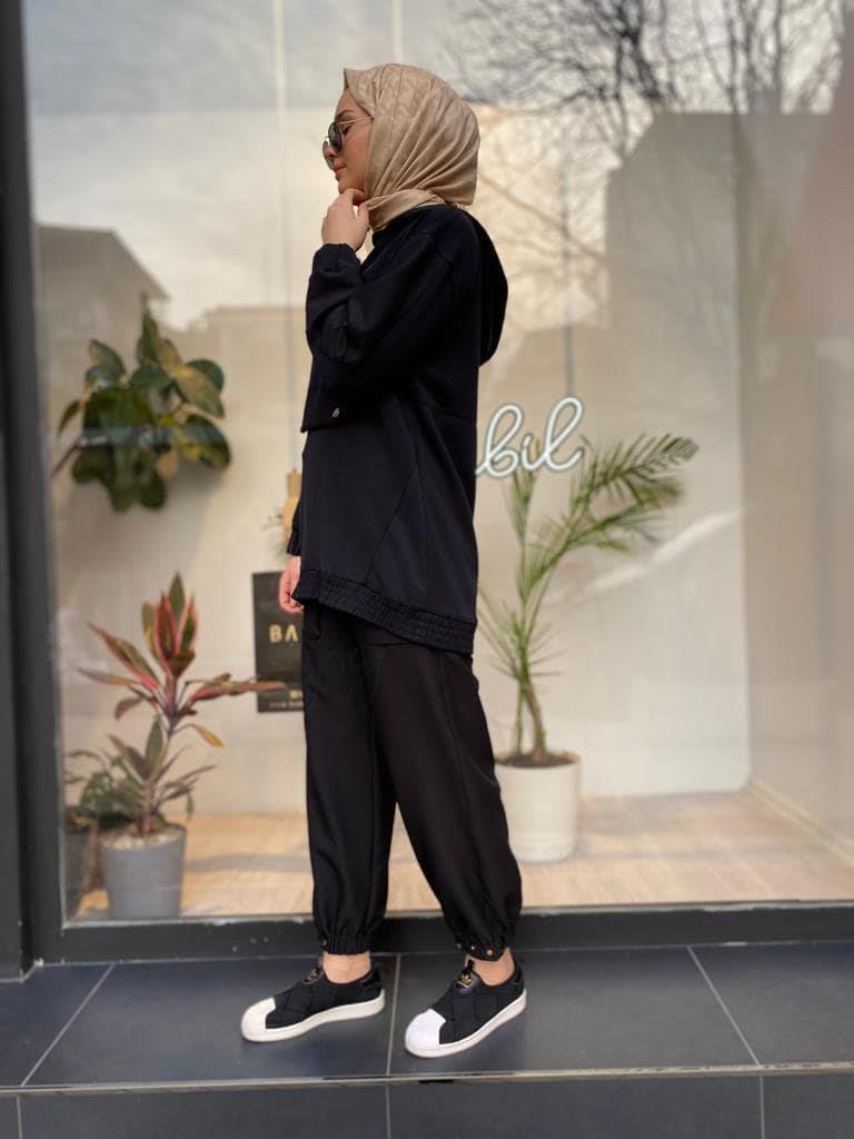 Venöve Striped Takım Siyah 24fwswe0005