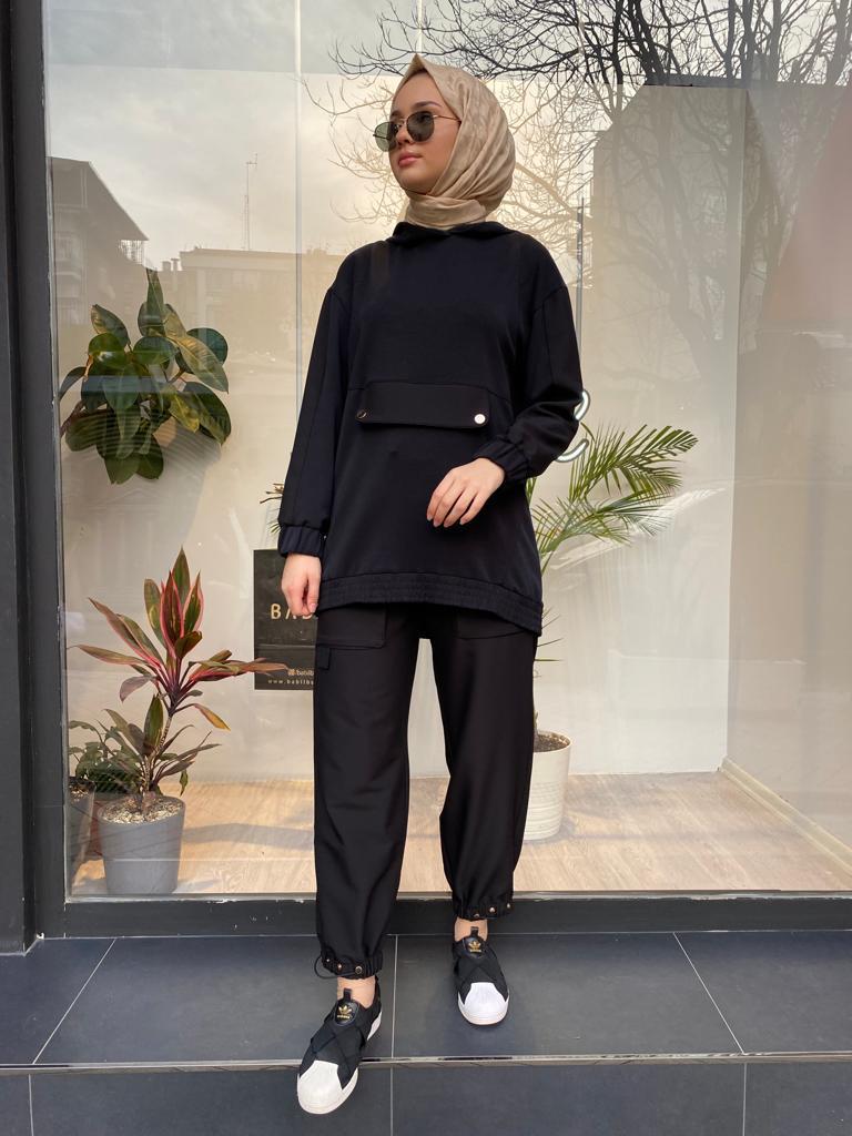 Venöve Striped Takım Siyah 24fwswe0005