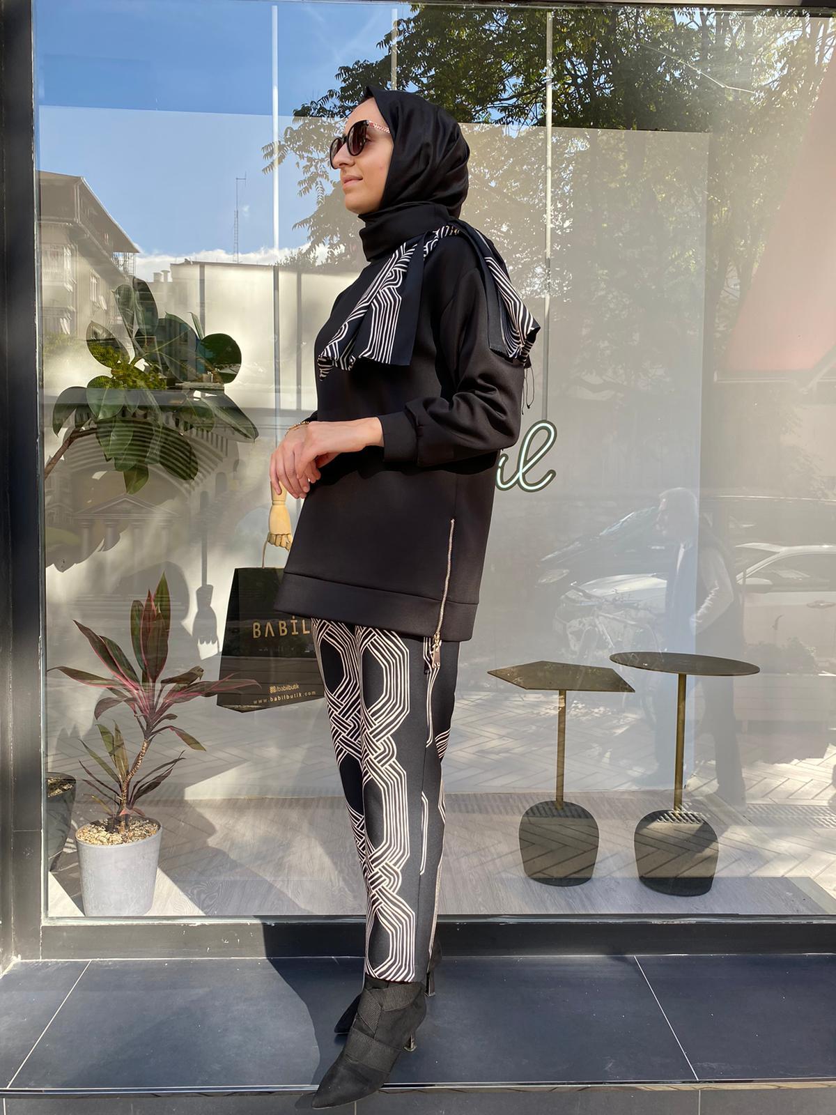 Venöve Tile Sweat ve Pantolon Takım Siyah 24fwswe0010