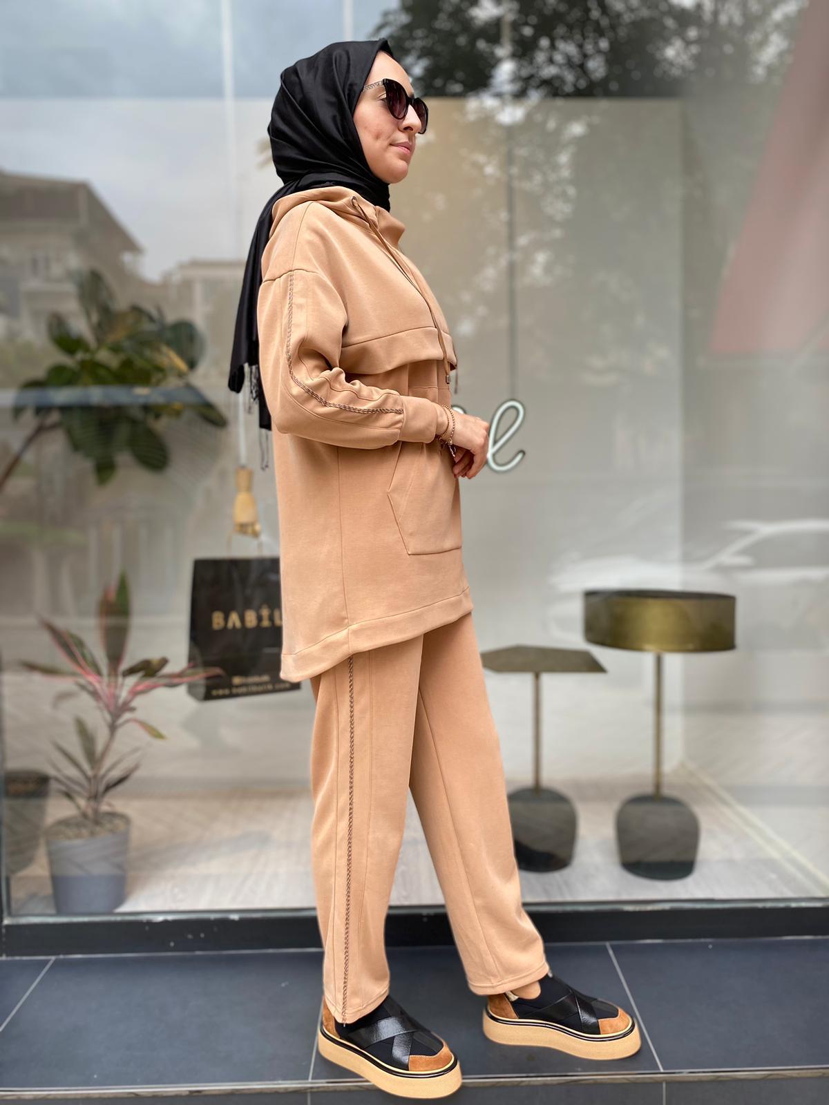 Venöve Zyra Sweat Ve Pantolon Takım Camel 24FWSWE0012