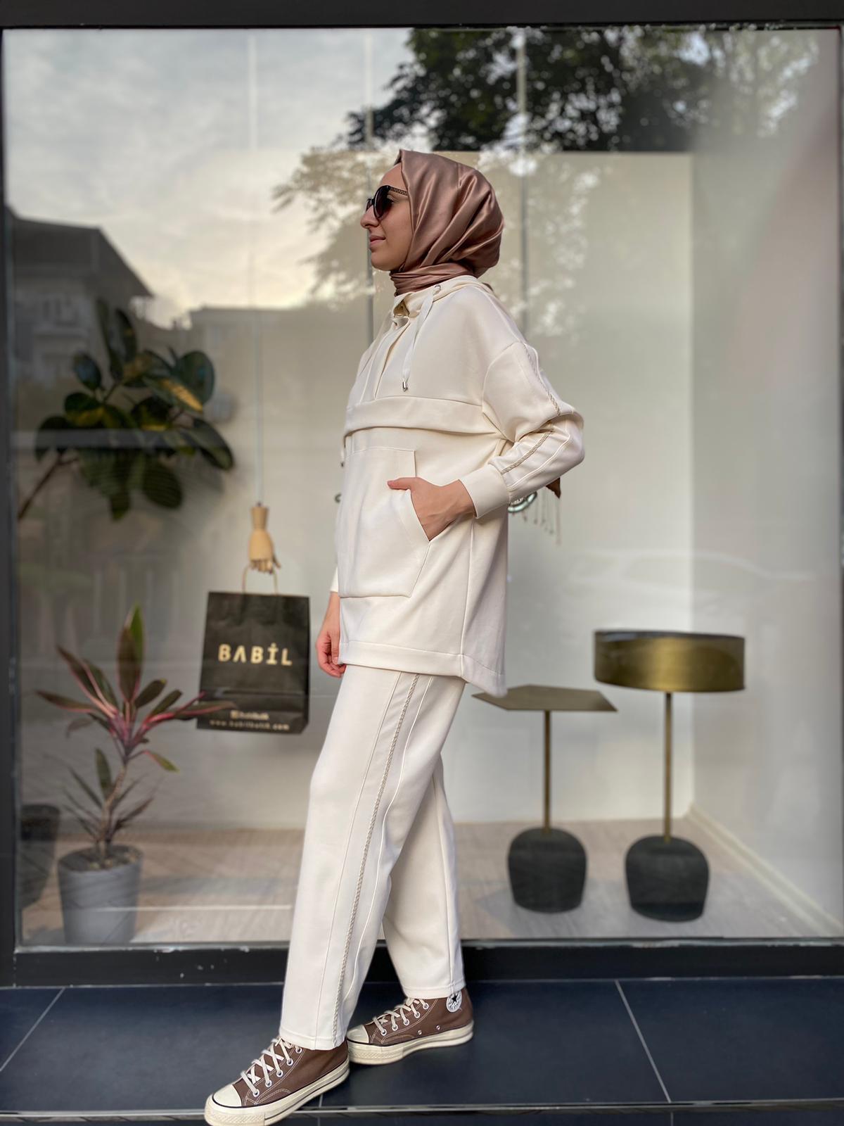 Venöve Zyra Sweat Ve Pantolon Takım Ekru 24FWSWE0012