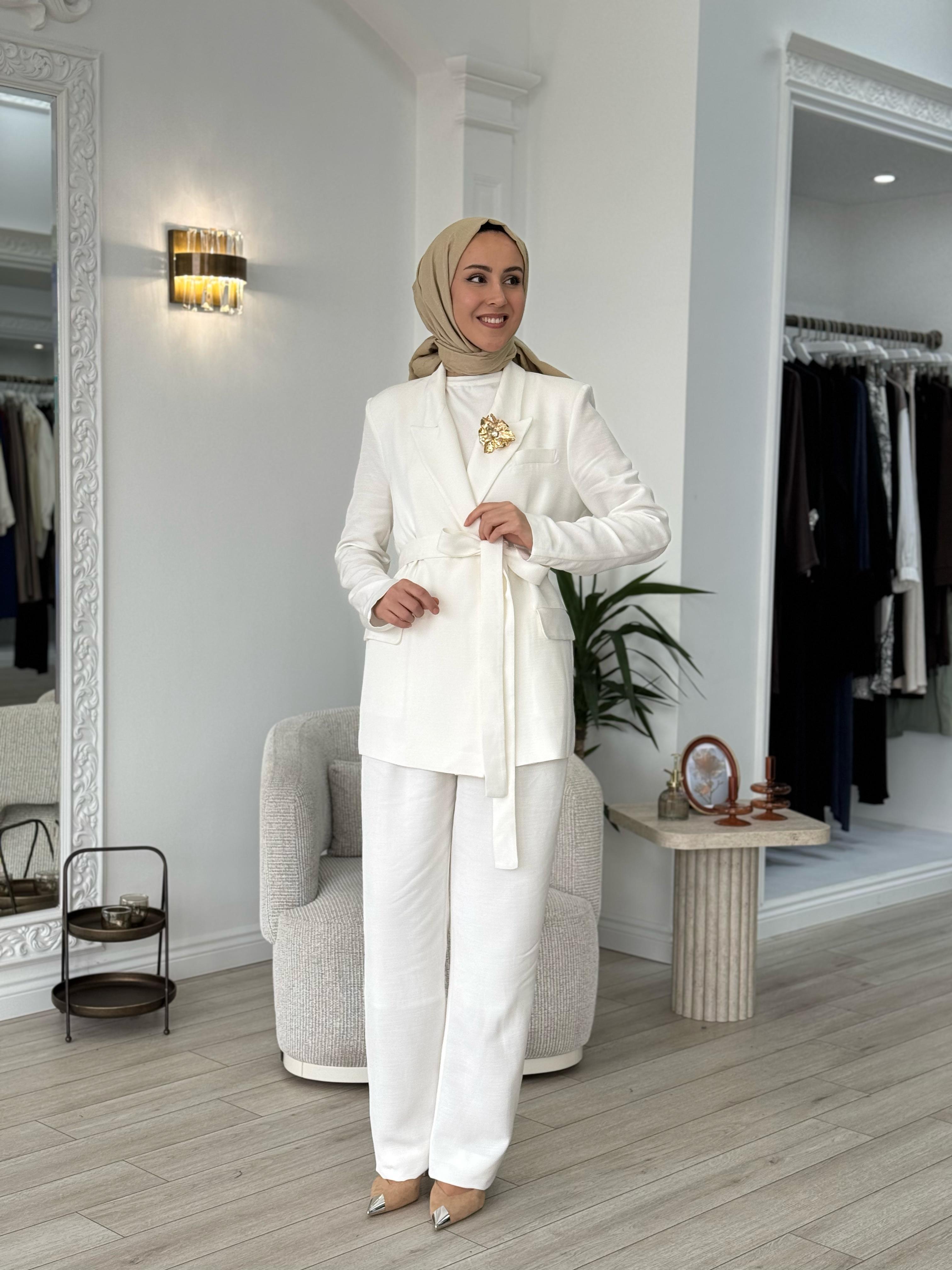 Vuu Ceket Pantolon Takım Beyaz 25ssv3001