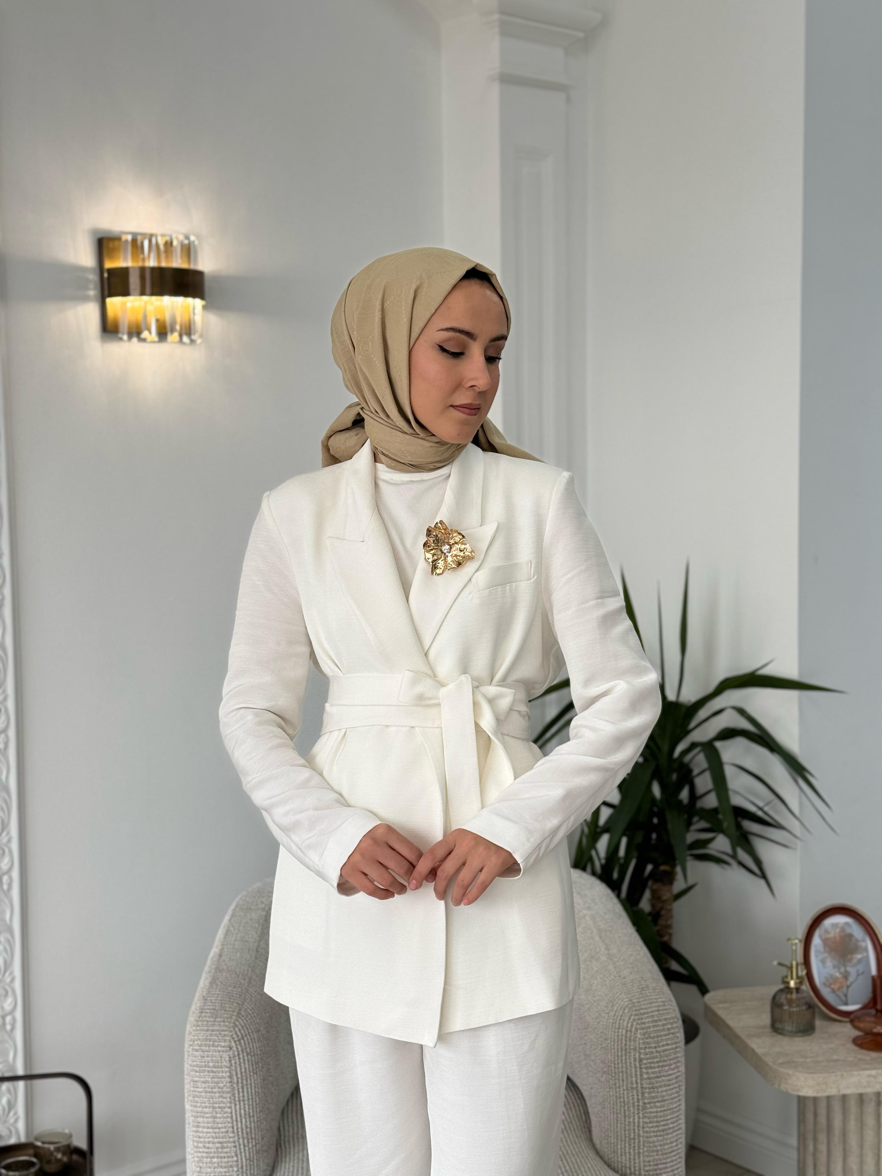 Vuu Ceket Pantolon Takım Beyaz 25ssv3001