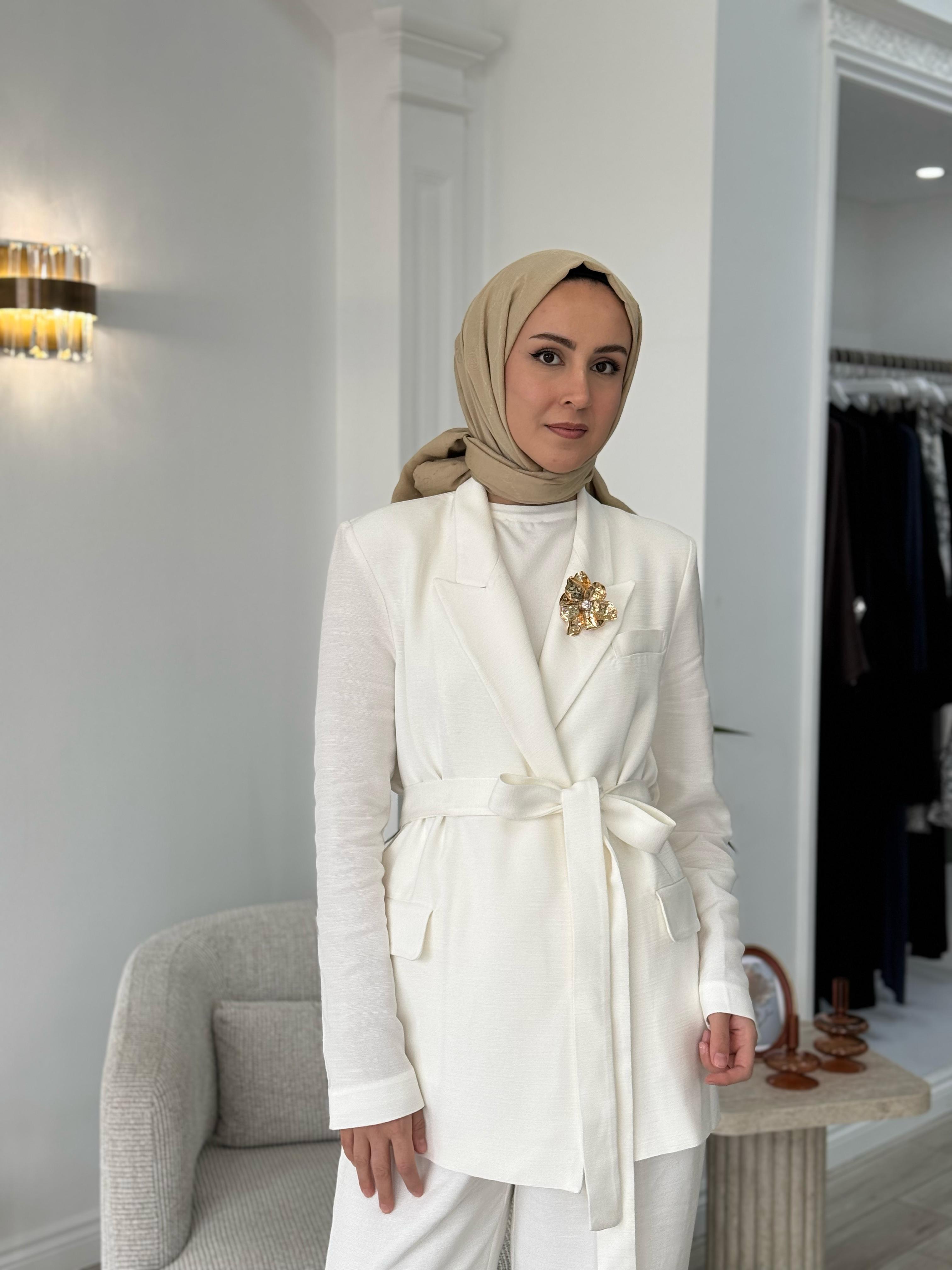 Vuu Ceket Pantolon Takım Beyaz 25ssv3001