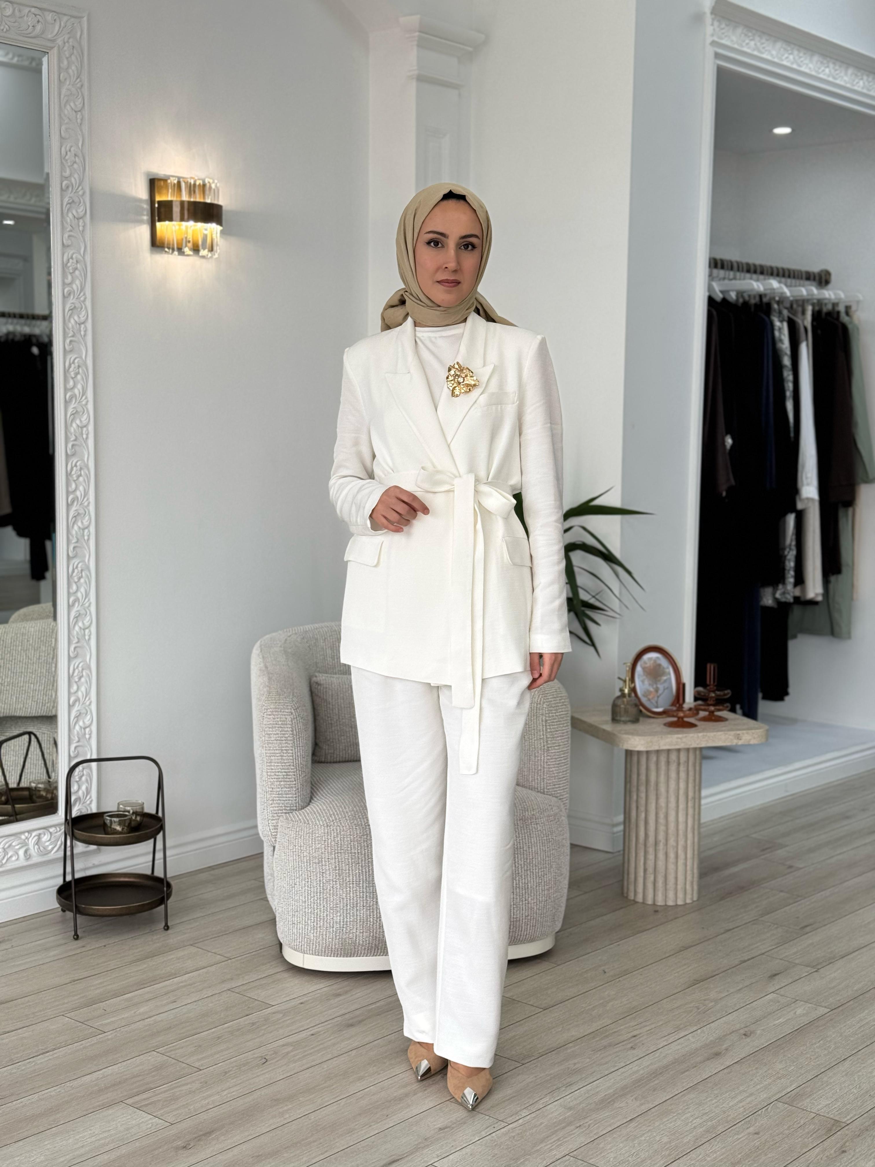 Vuu Ceket Pantolon Takım Beyaz 25ssv3001