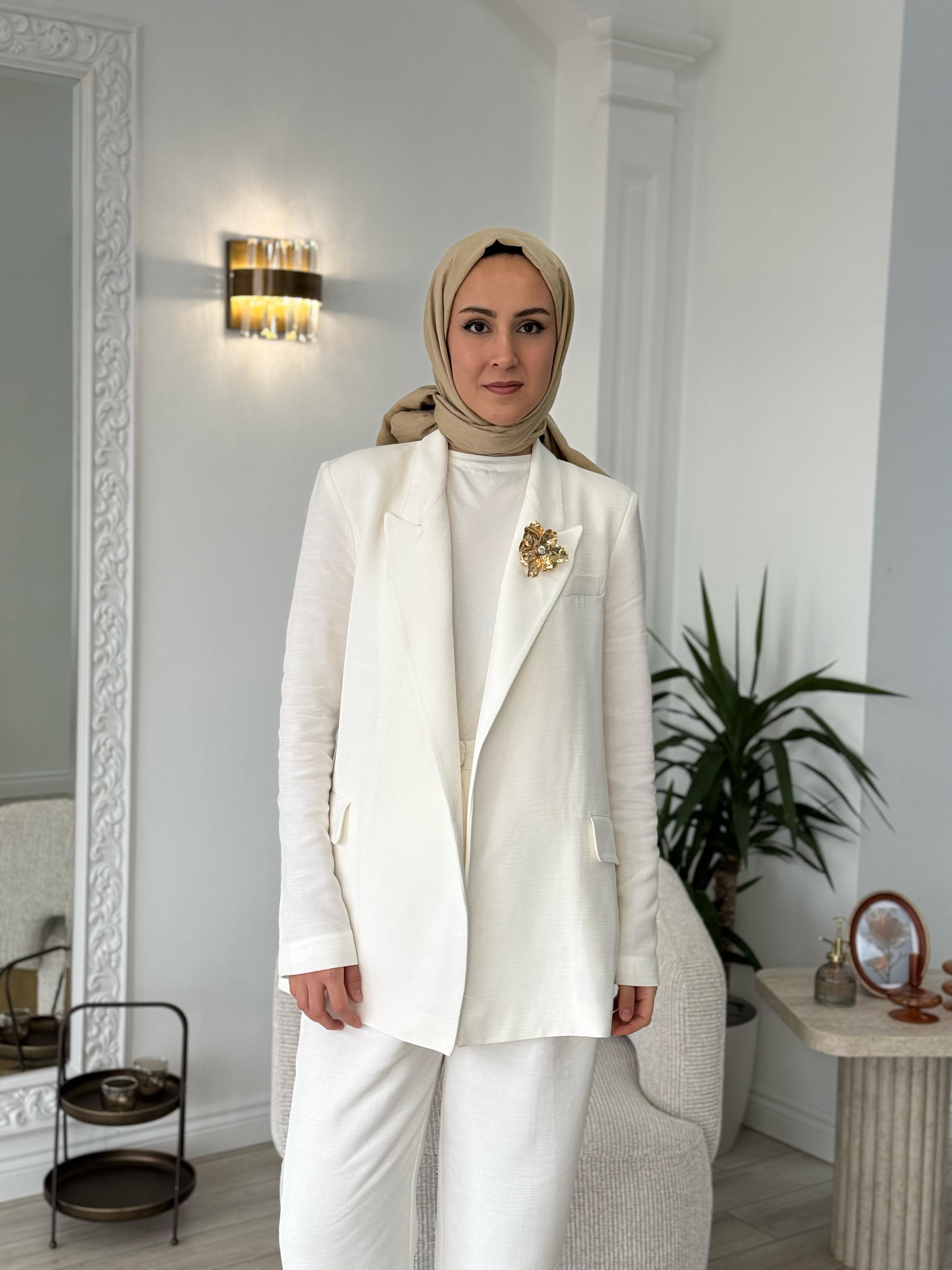 Vuu Ceket Pantolon Takım Beyaz 25ssv3001