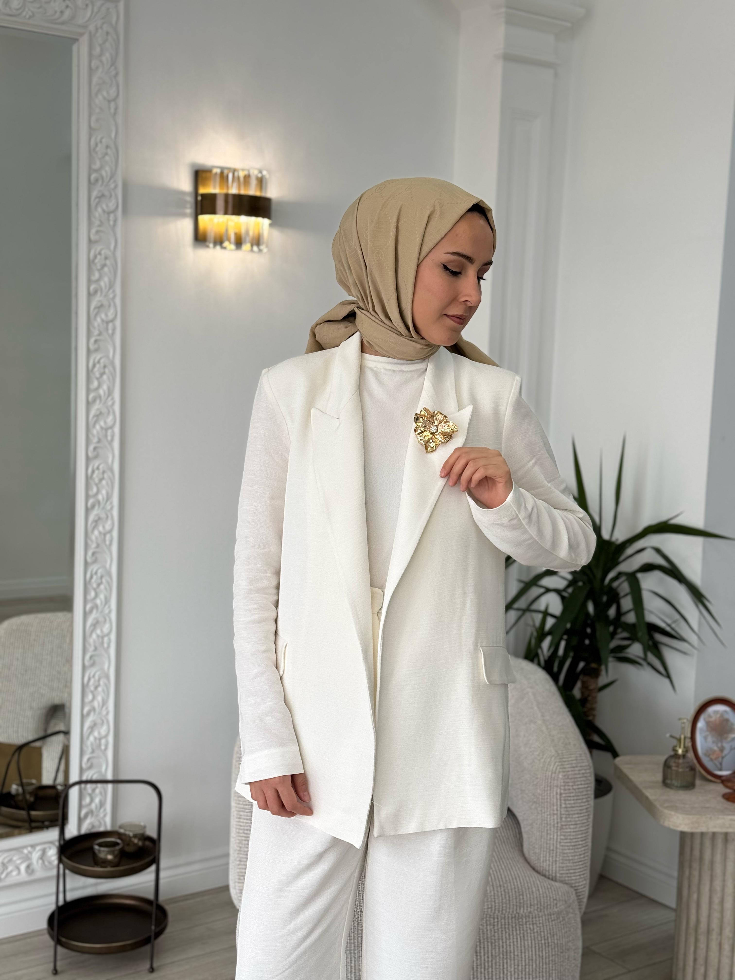 Vuu Ceket Pantolon Takım Beyaz 25ssv3001