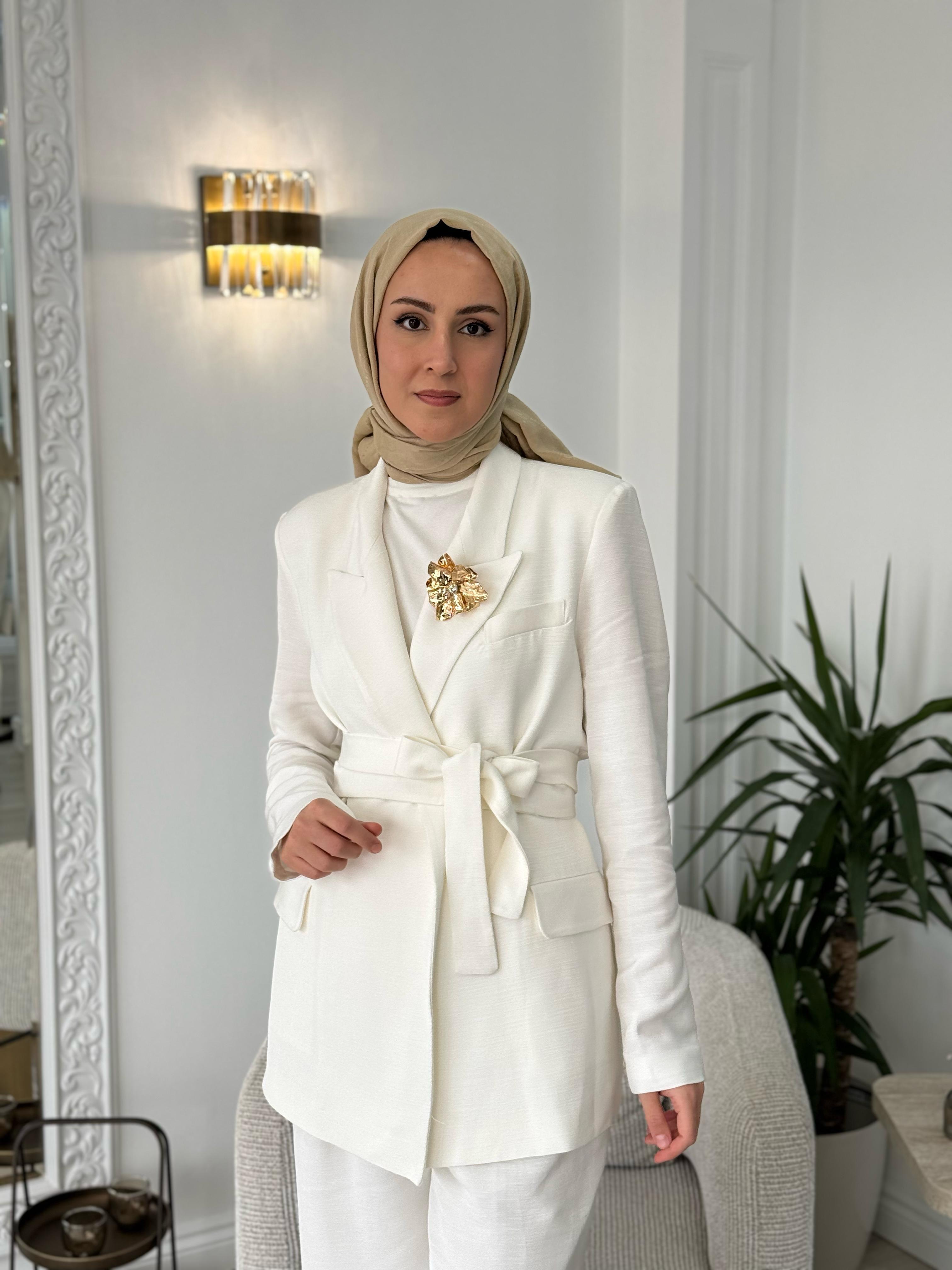 Vuu Ceket Pantolon Takım Beyaz 25ssv3001