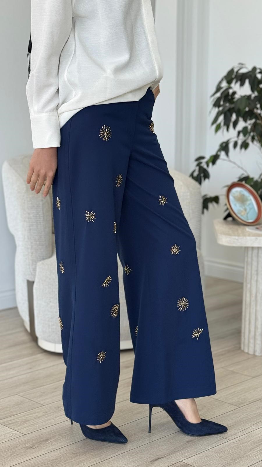 VUU İşlemeli Bol Denim Pantolon 26ss4047