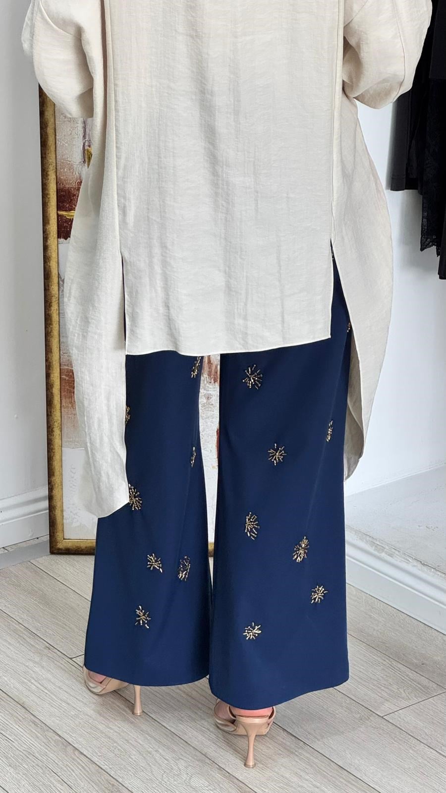 VUU İşlemeli Bol Denim Pantolon 26ss4047