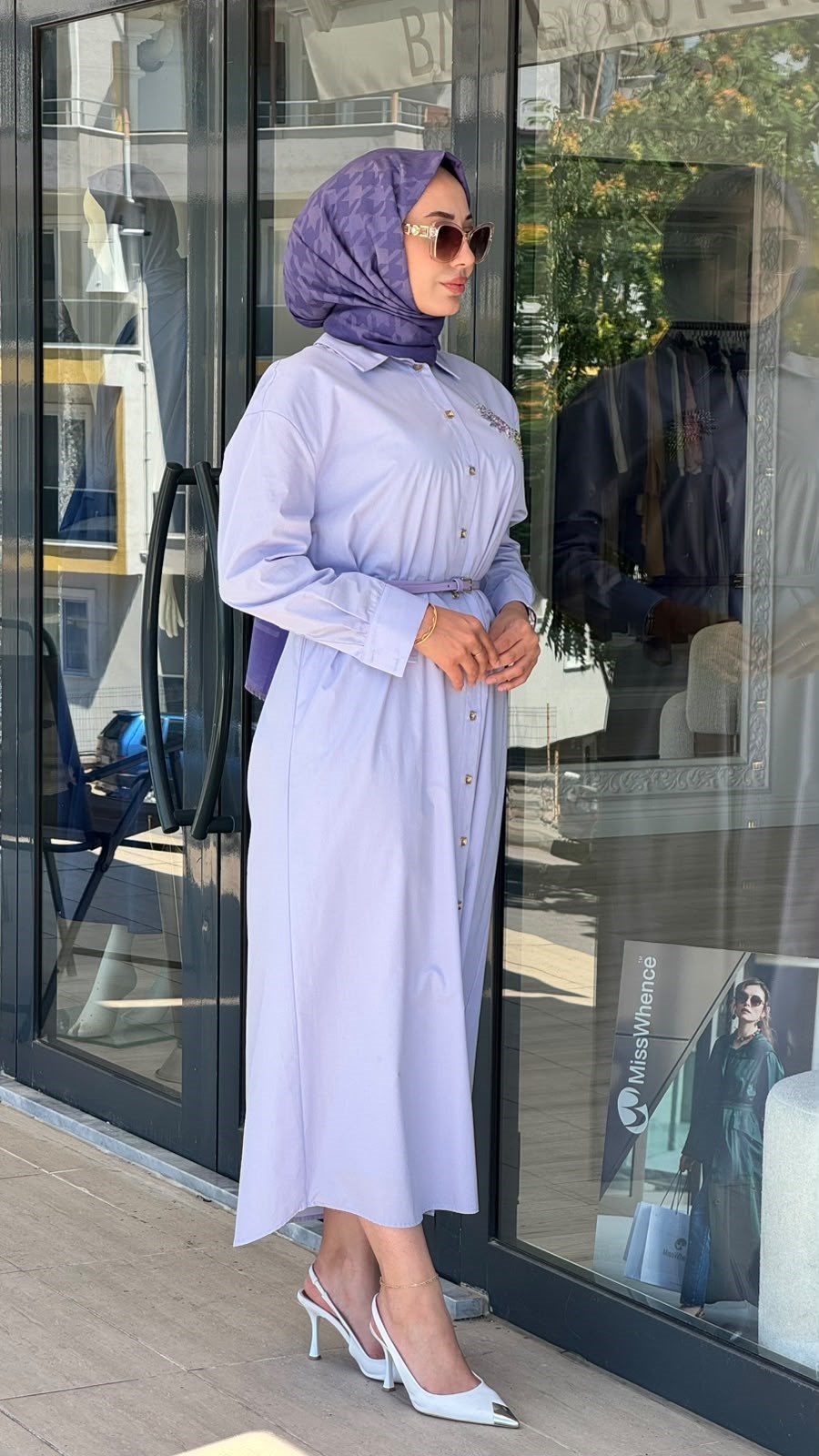 VUU Kemerli Poplin Gömlek Elbise 26ss5033