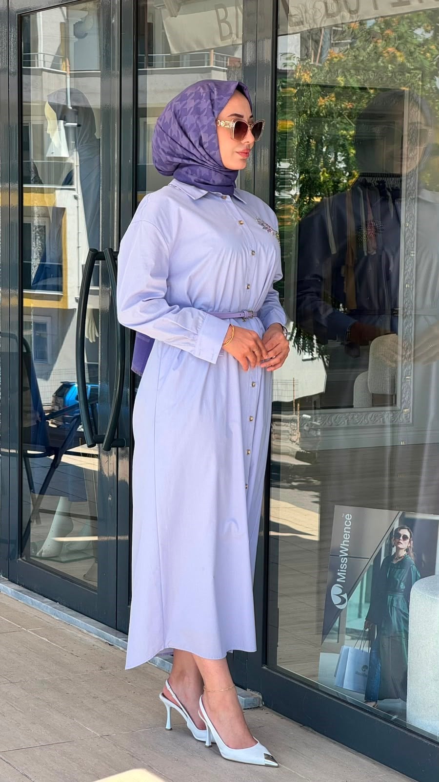 VUU Kemerli Poplin Gömlek Elbise 26ss5033