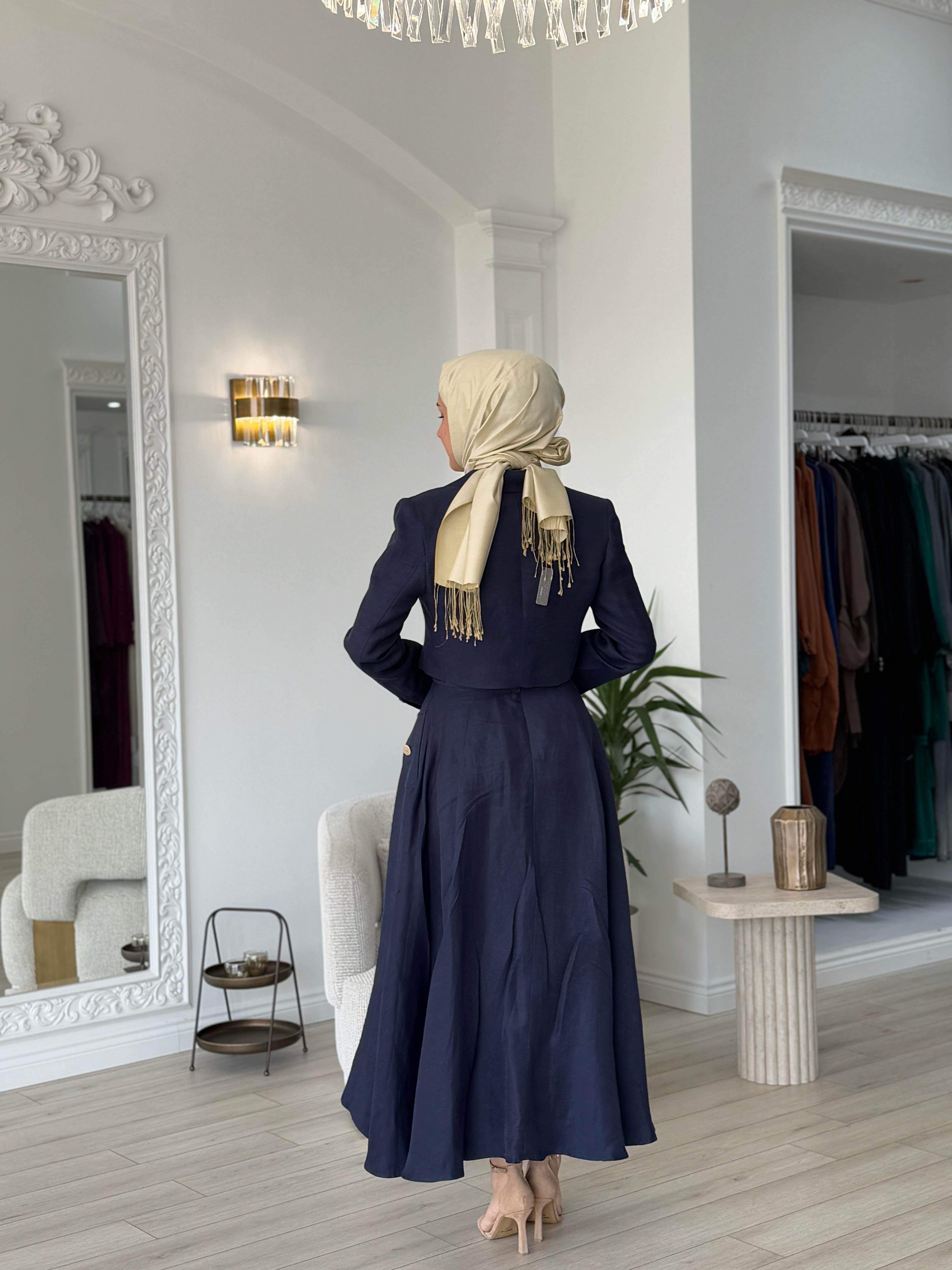 Vuu Mini Keten Ceket Etek Takım 25ssv3014